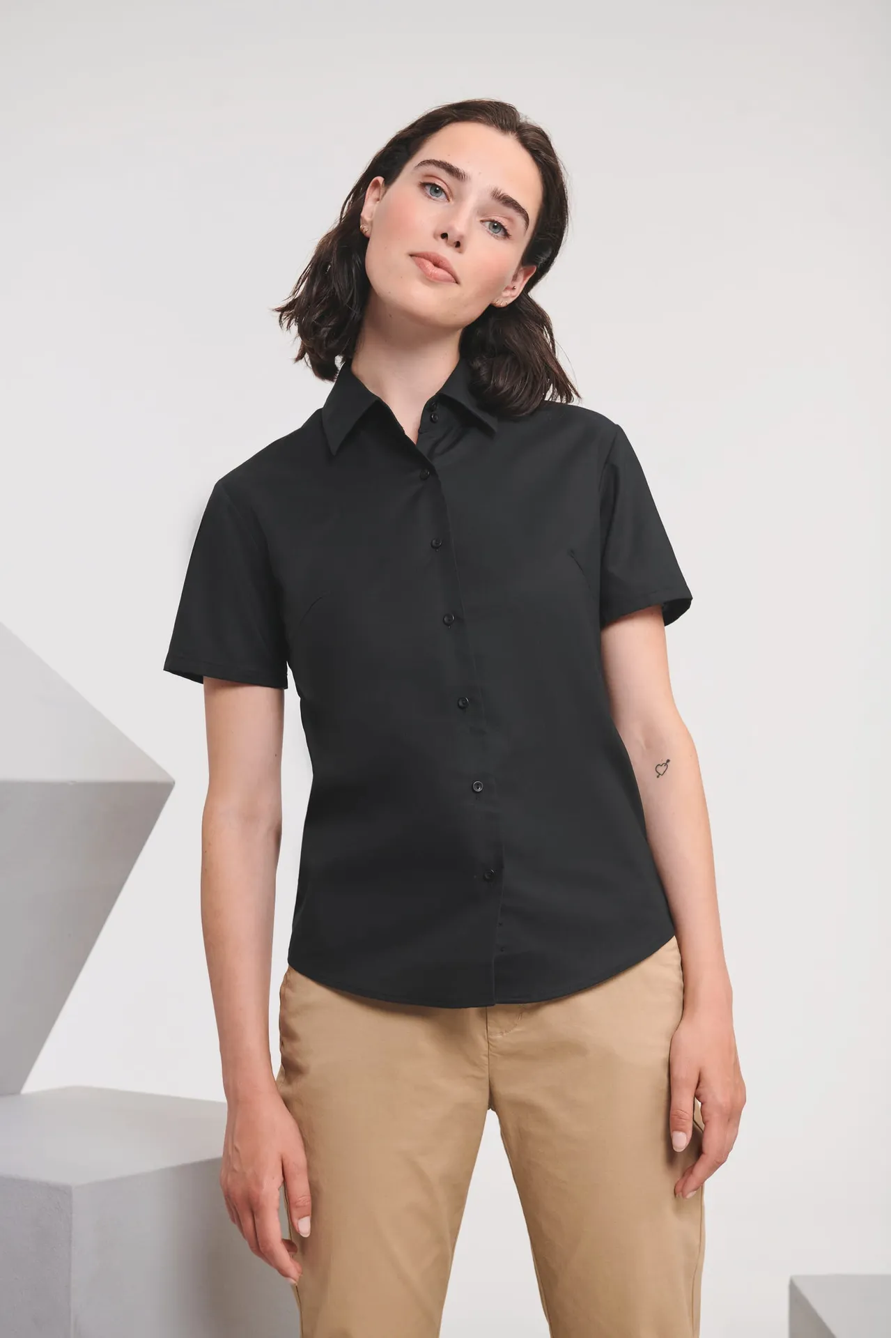Ladies Short Sleeve Easy Care Oxford Shirt