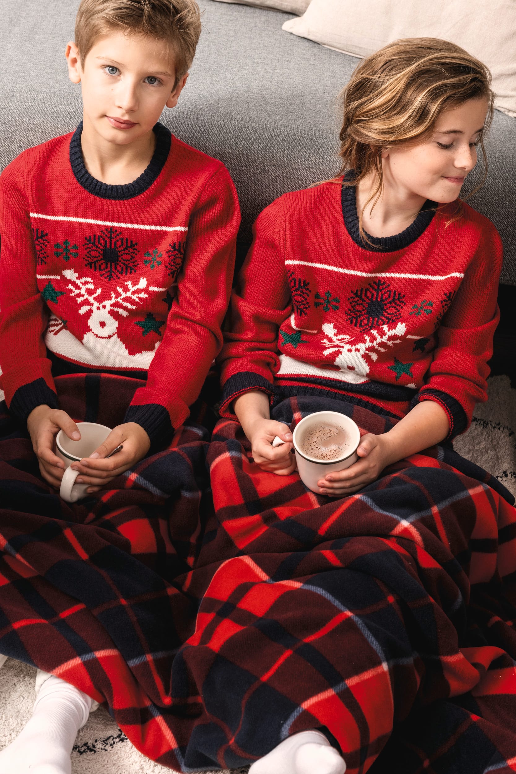 Weihnachtspullover mit Rundhalsausschnitt für Kinder