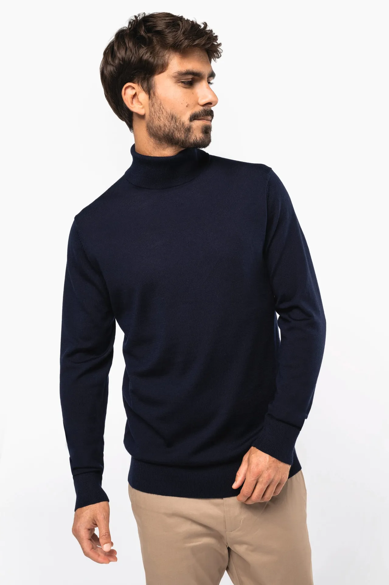 Merino-Herrenpullover mit Rollkragen