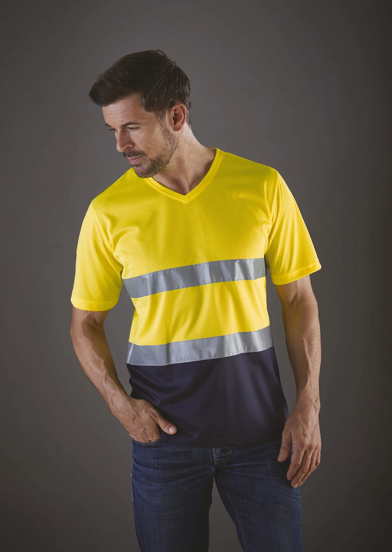 Hi-Vis Top Cool T-shirt V-Ausschnitt
