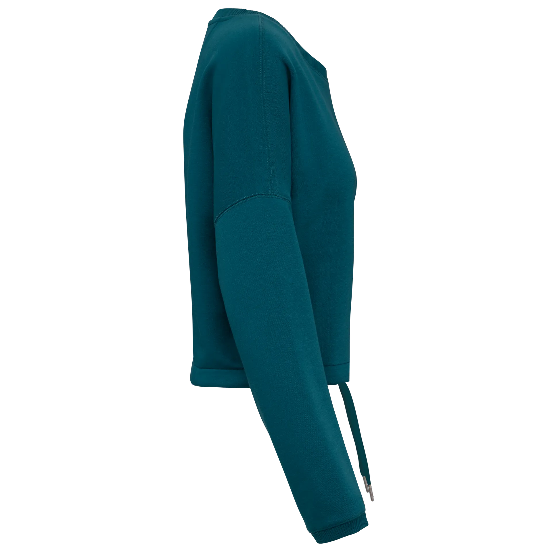 Umweltfreundliches cropped Oversize Damen Sweatshirt mit Rundhalsausschnitt
