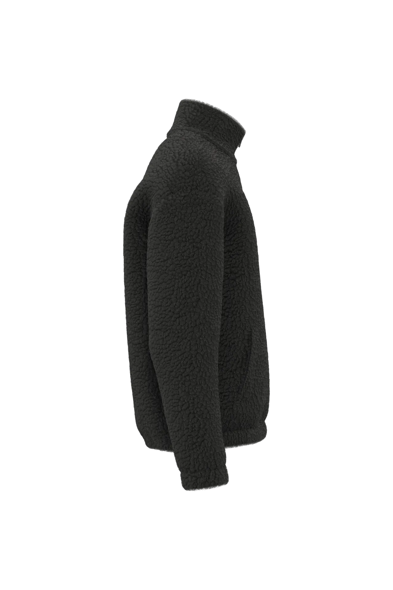 Unisex-Sweatshirt aus Sherpa mit Reißverschluss und überschnittenen Schultern