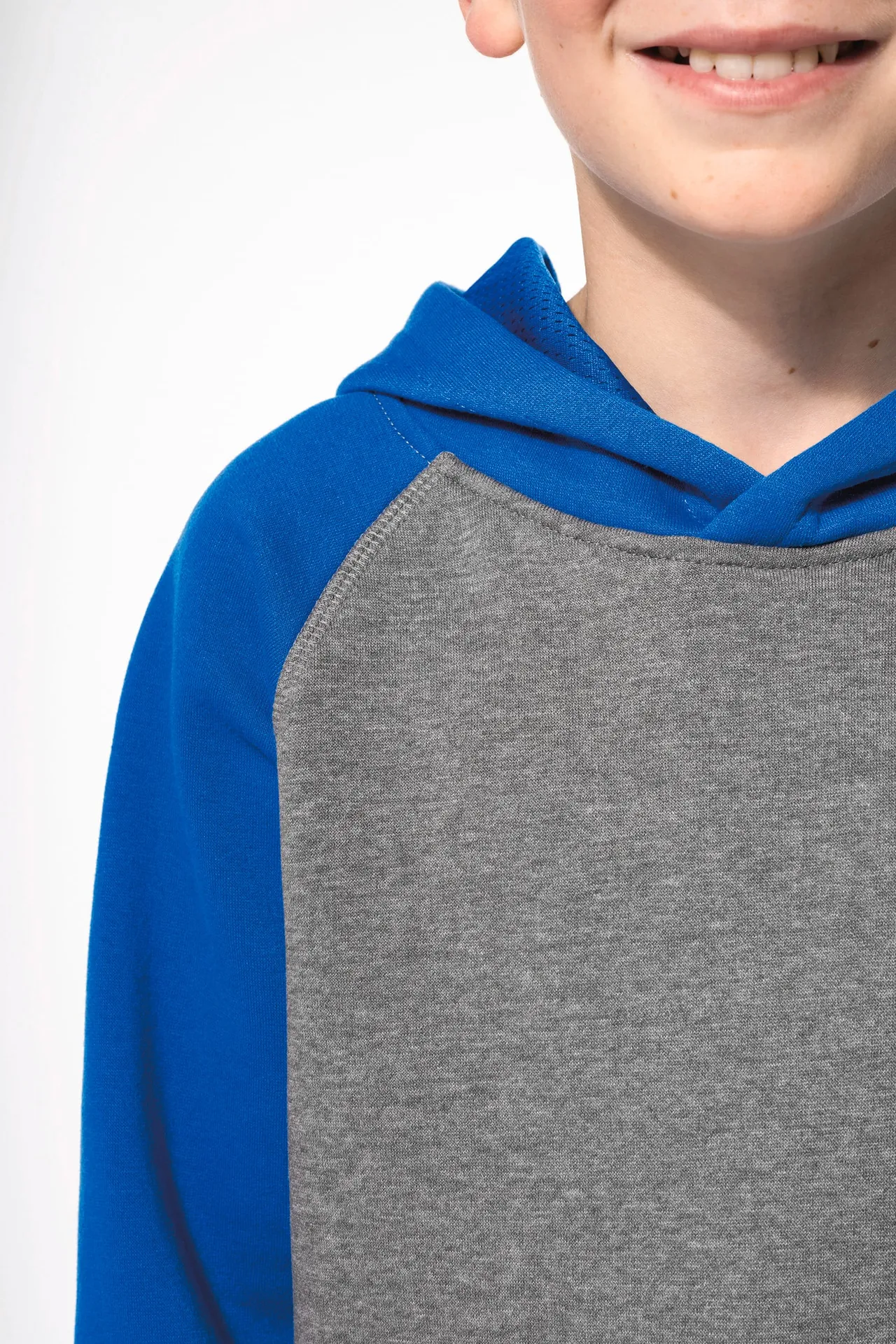 Zweifarbiges Kapuzensweatshirt für Kinder