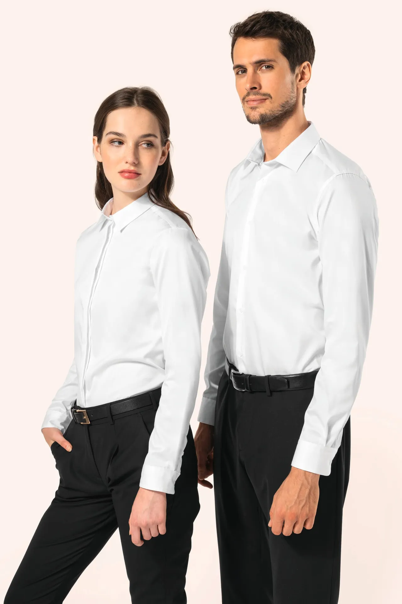 Twill-Damenhemd mit langen Ärmeln