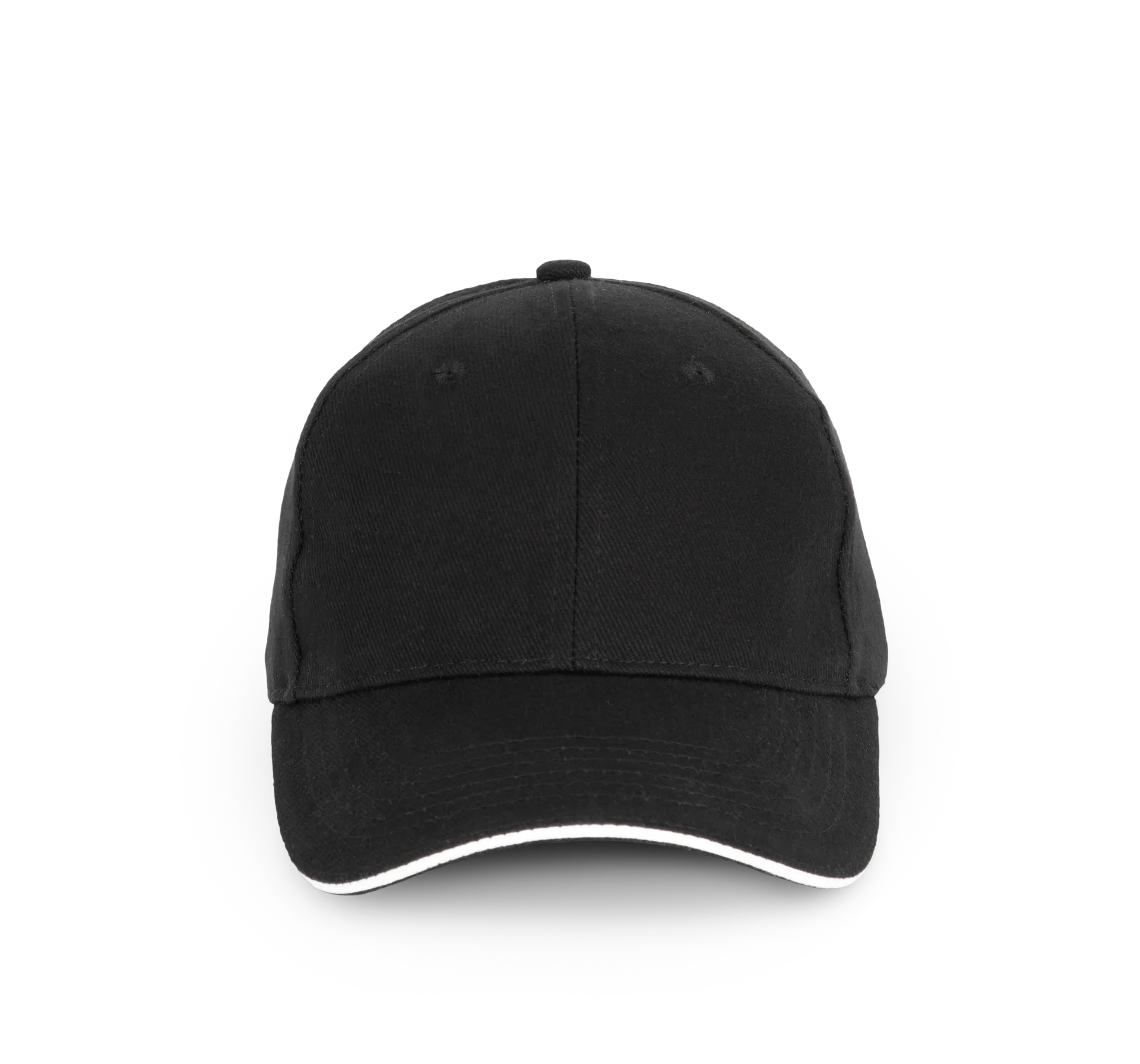 6-Panel-Kappe aus biologischer Baumwolle mit Kontrast-Sandwichschirm