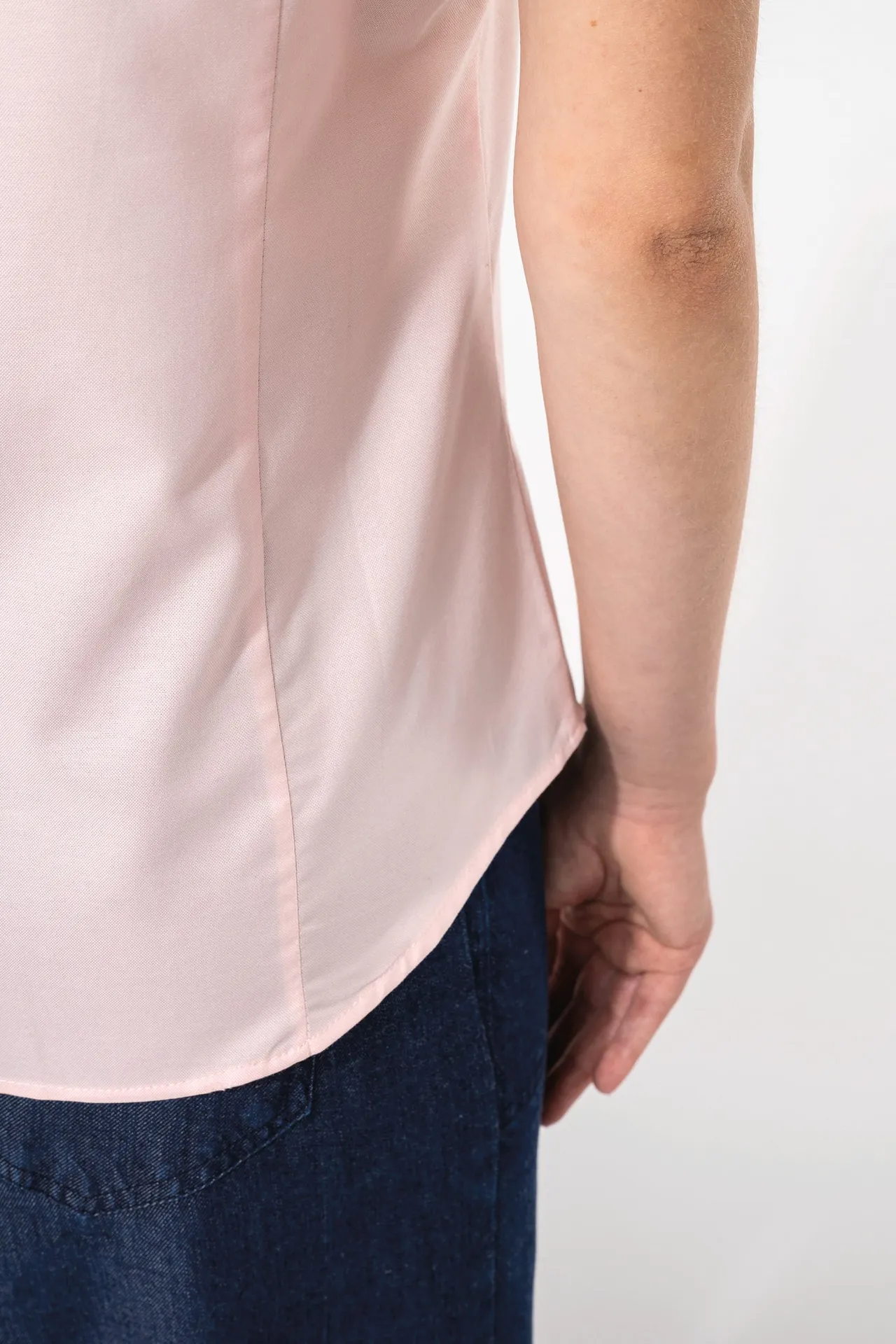 Damen Oxford Kurzarmbluse