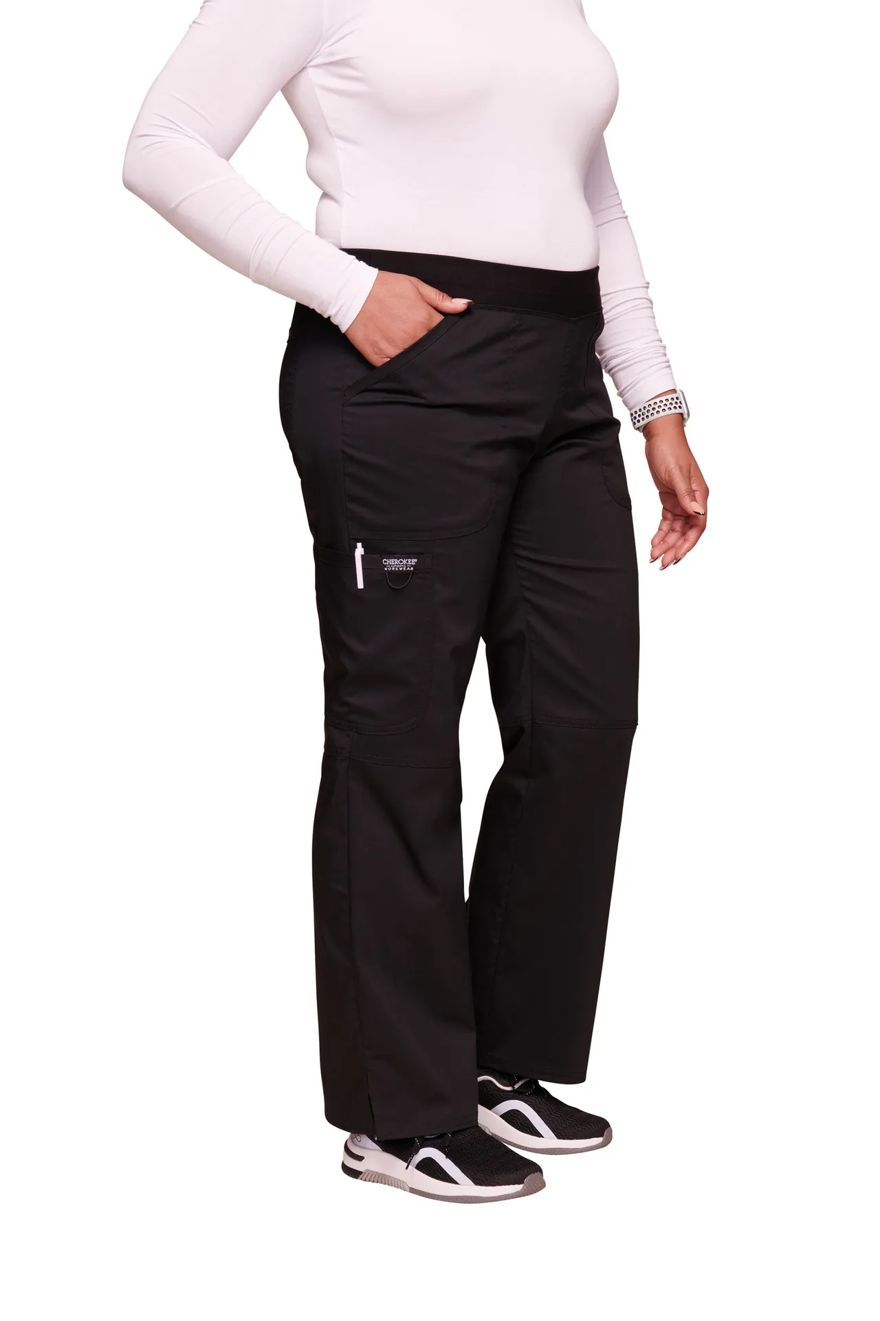 Damen-Cargohose mit mittlerer Leibhöhe zum Überziehen