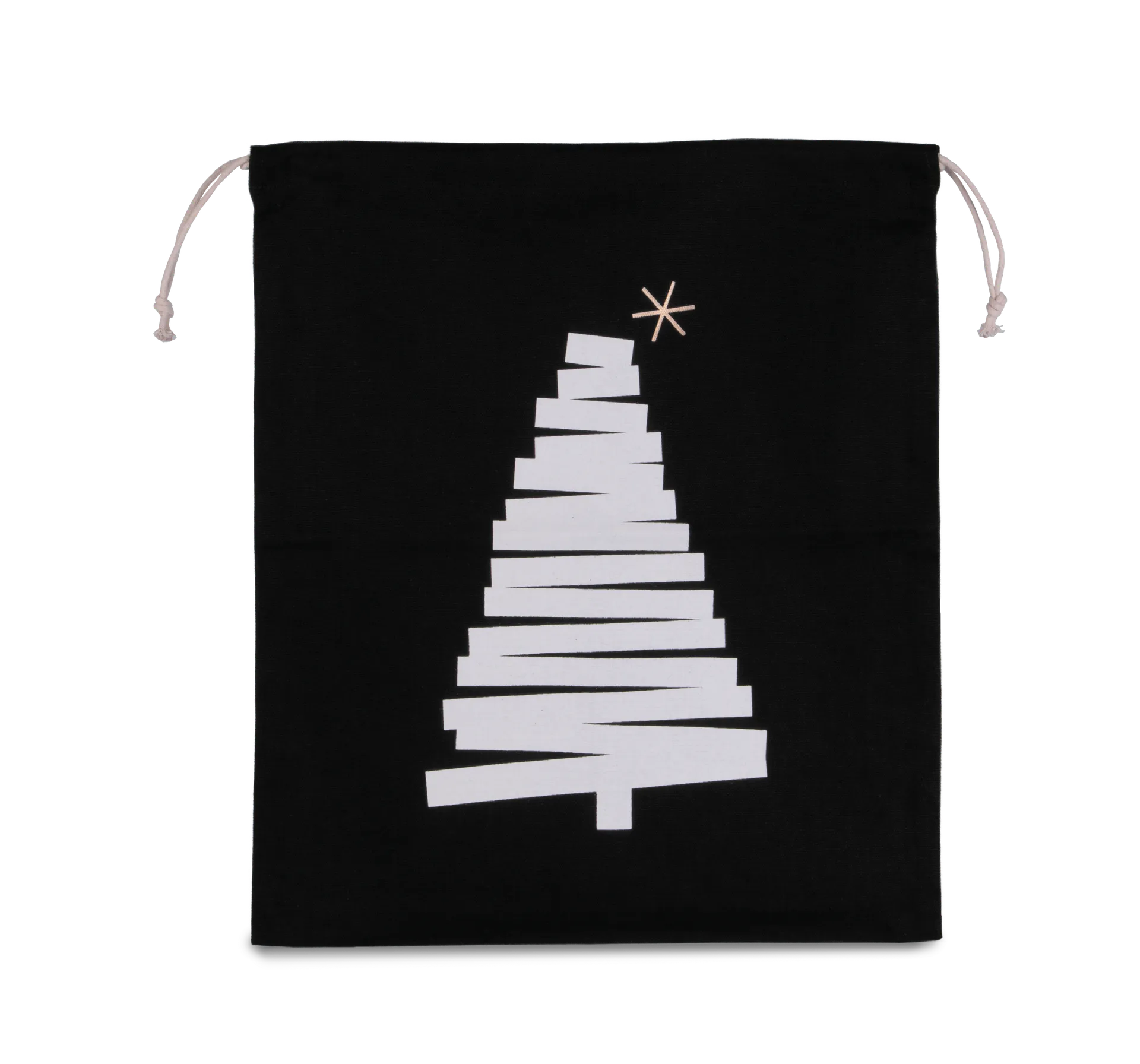 Baumwolltasche mit Kordelzug und Tannenbaummotiv