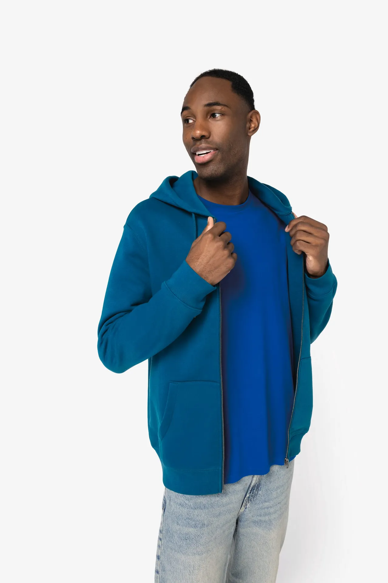 Umweltfreundliches Unisex Kapuzensweatshirt mit Reißverschluss