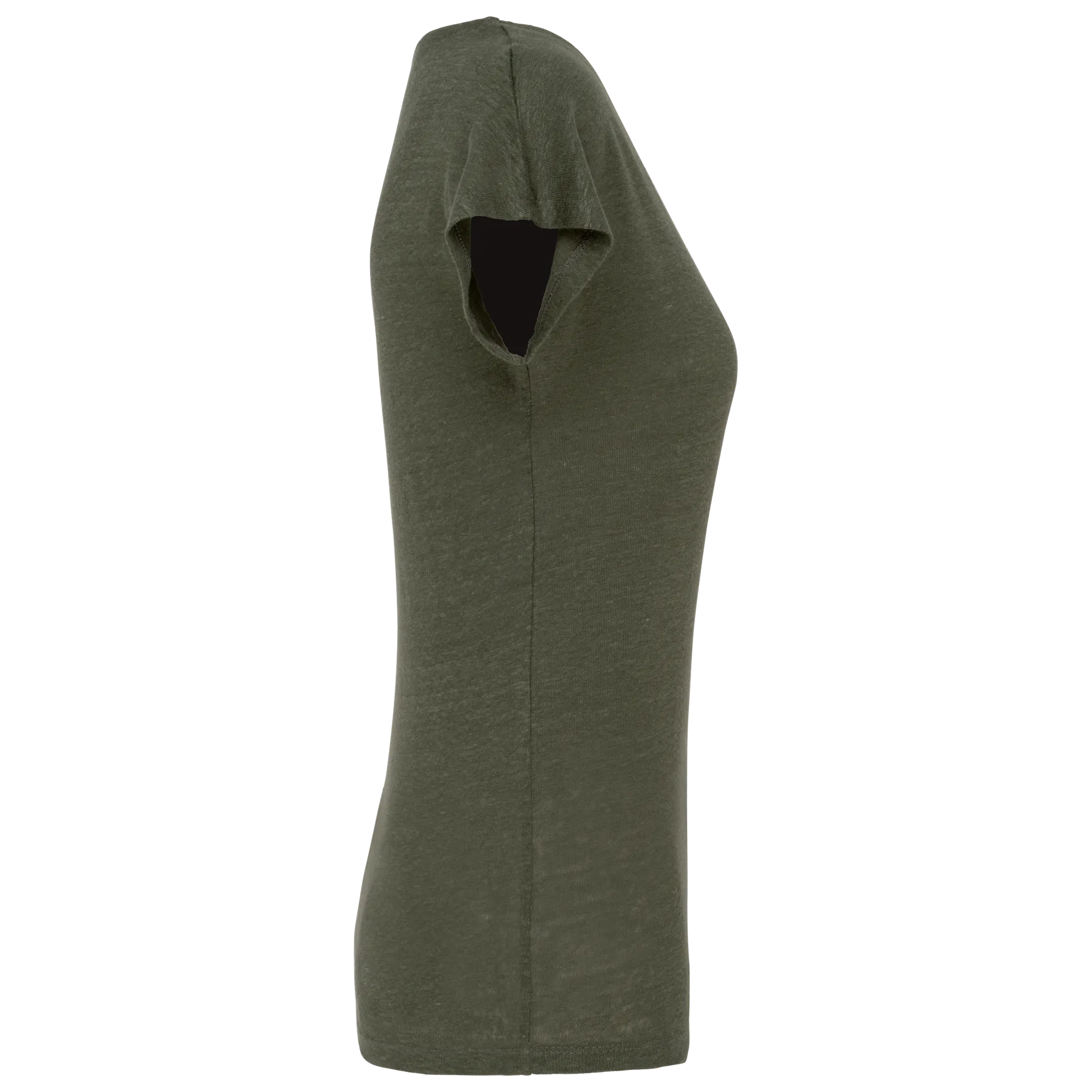 Damen-T-Shirt aus Leinen mit V-Ausschnitt