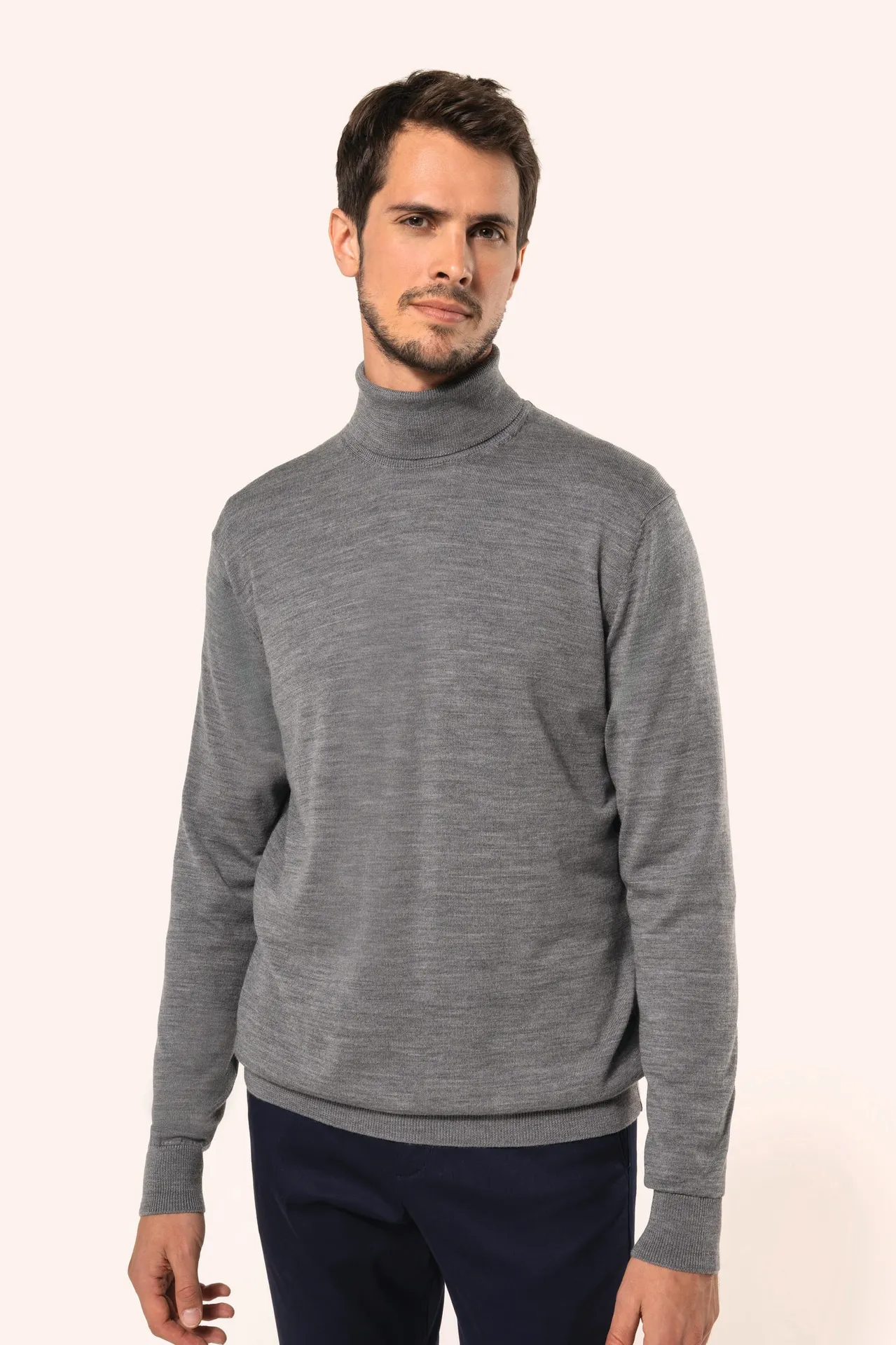 Merino-Herrenpullover mit Rollkragen