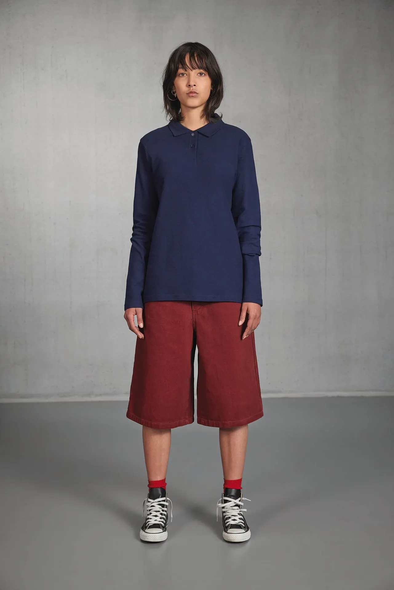 ID.001 Ladies' long-sleeved polo shirt