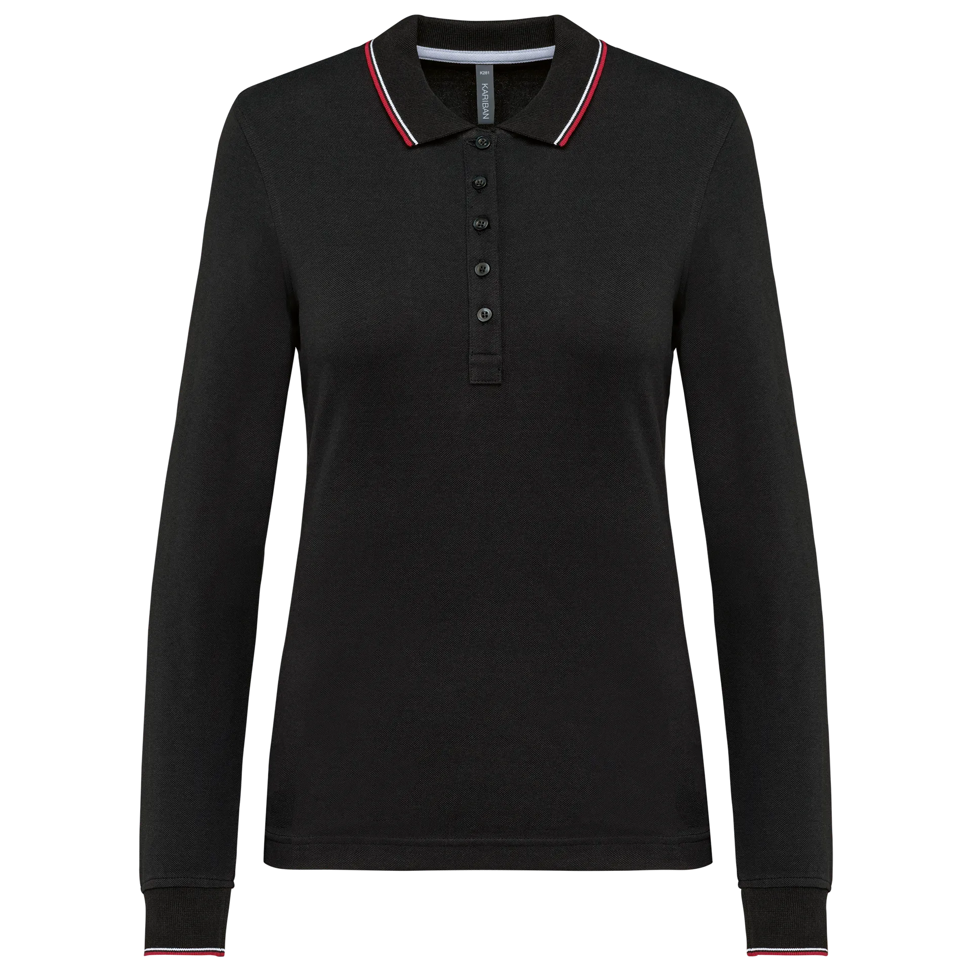 Langarm-Polohemd aus Piqué für Damen