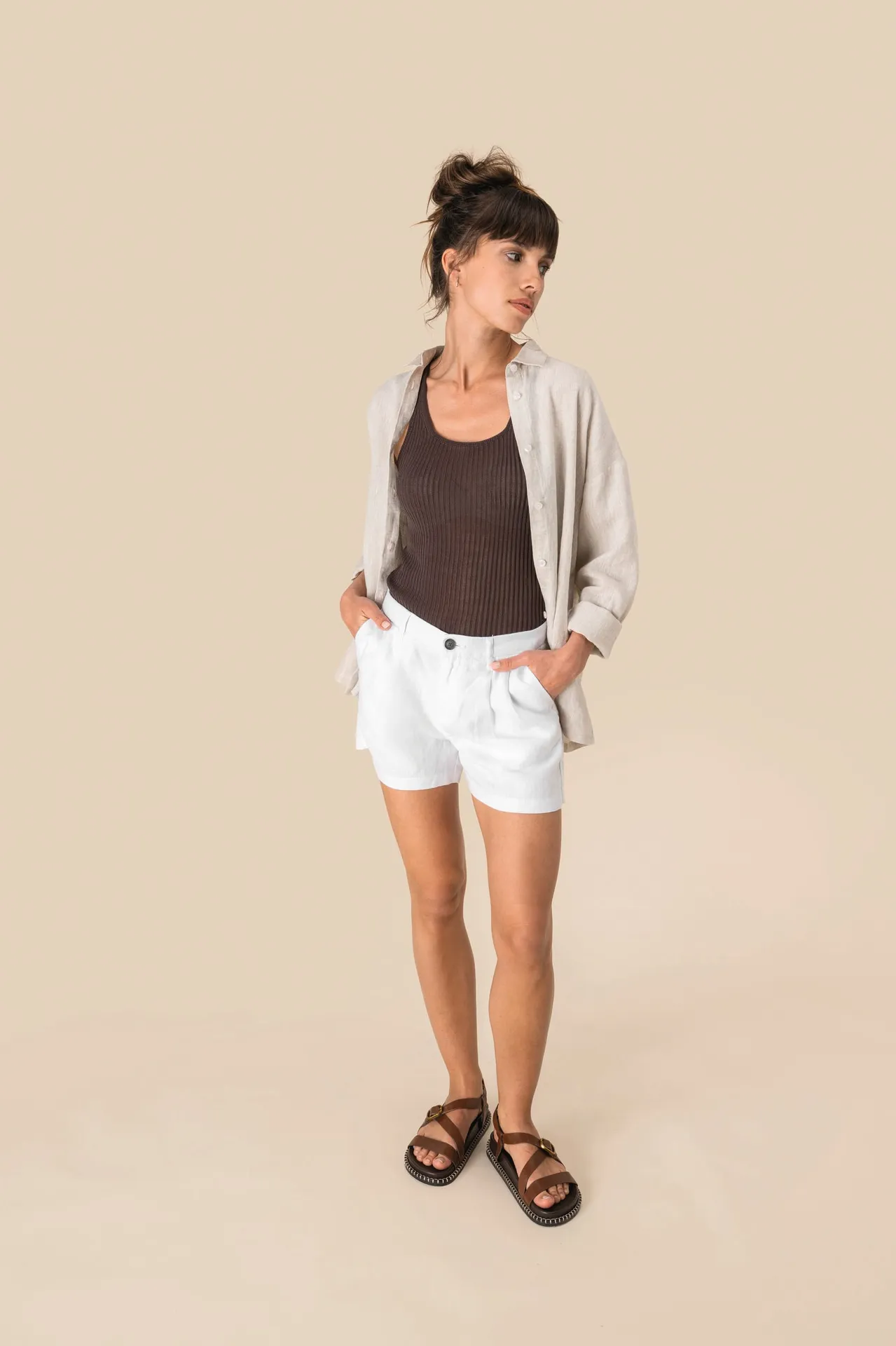 Leinenshorts für Damen