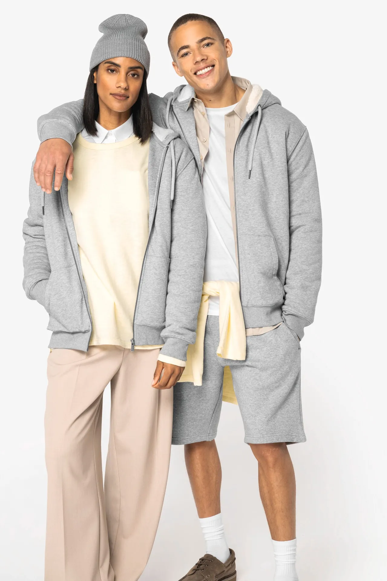 Umweltfreundliches Unisex-Sweatshirt mit Reißverschluss und Sherpa-Futter