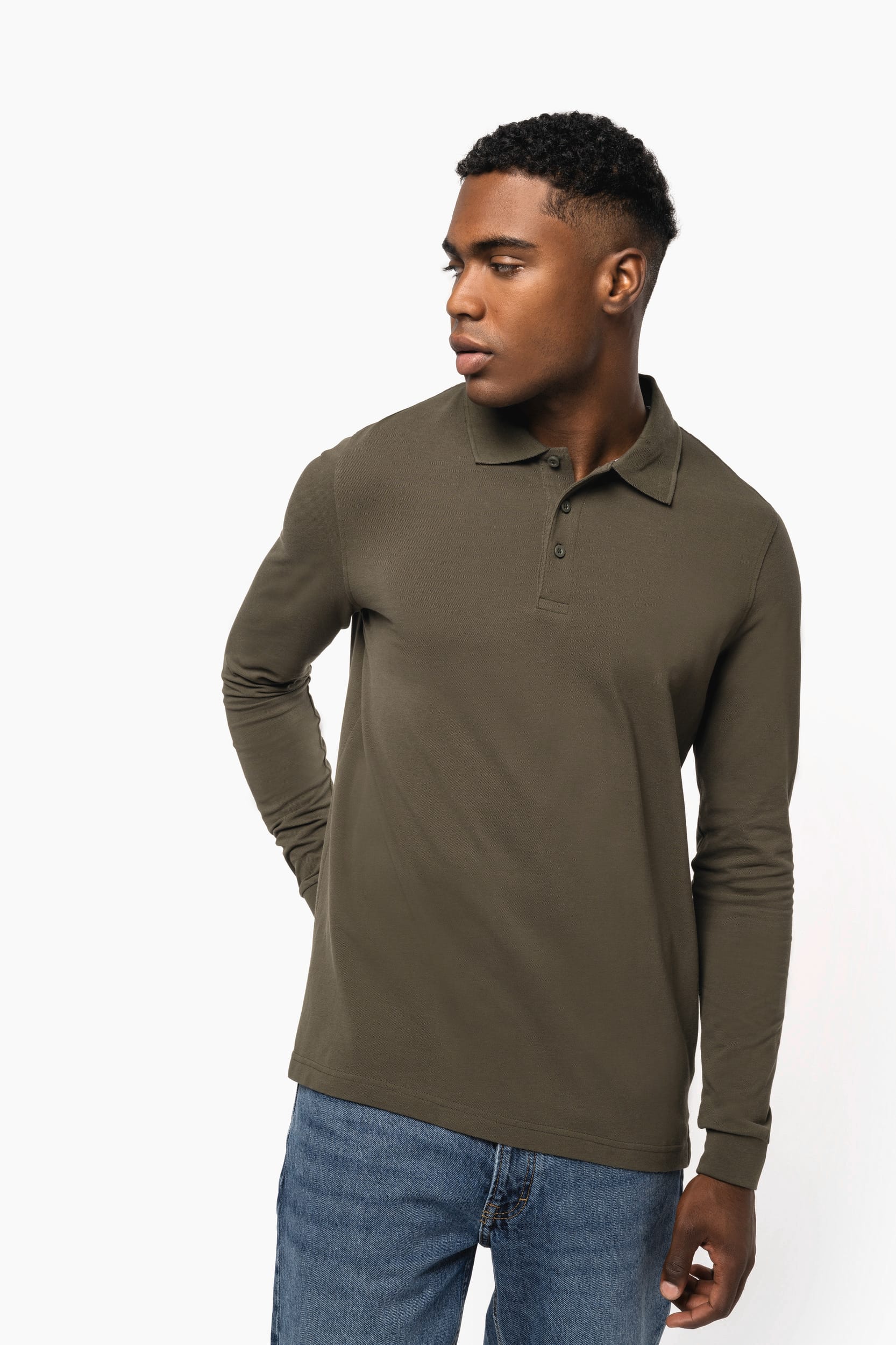 Herren Langarm Poloshirt
