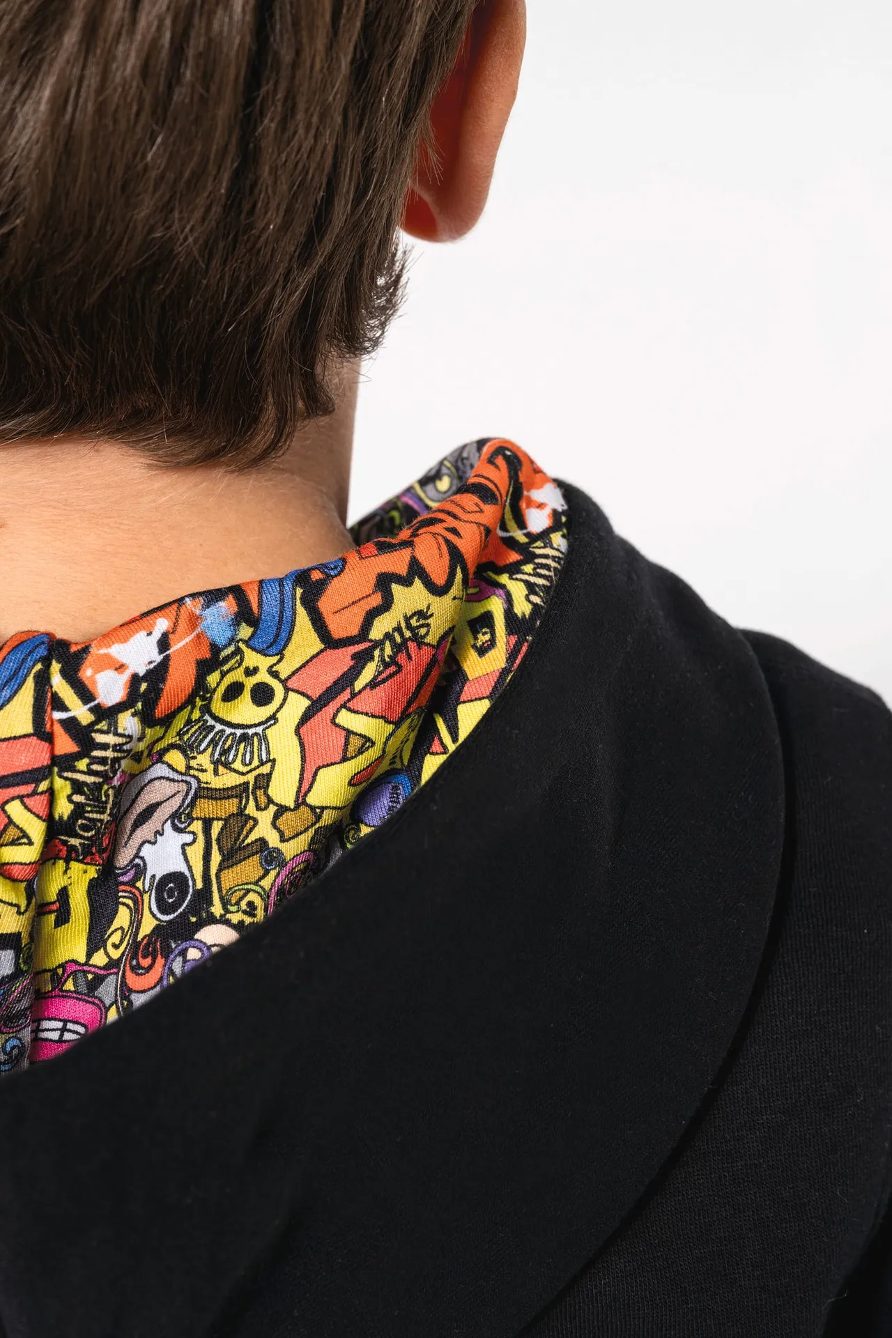 Kapuzensweatshirt mit kontrastfarbener Kapuze und Motiven für Kinder