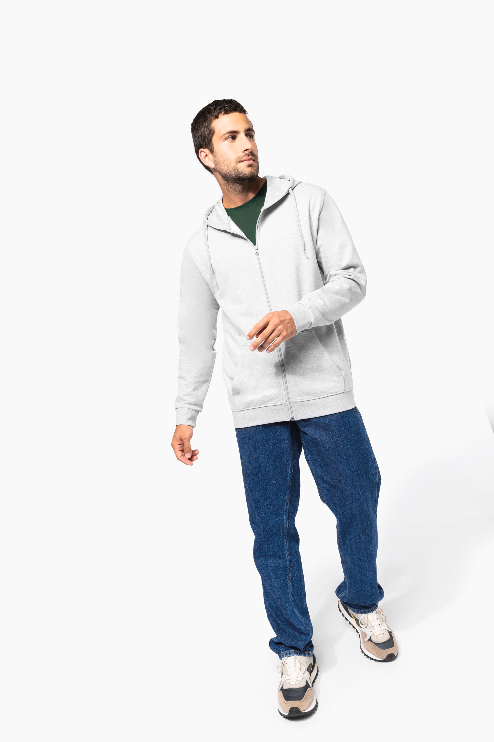 Recyceltes Unisex-Sweatshirt mit Reißverschluss und Kapuze