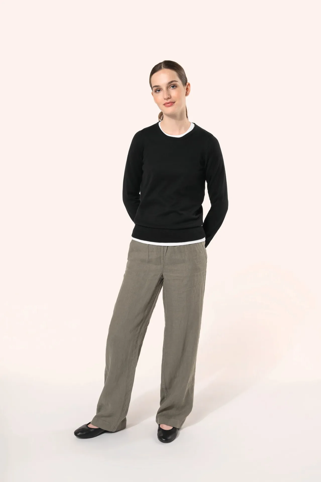 Supima®-Damenpullover mit Rundhalsausschnitt