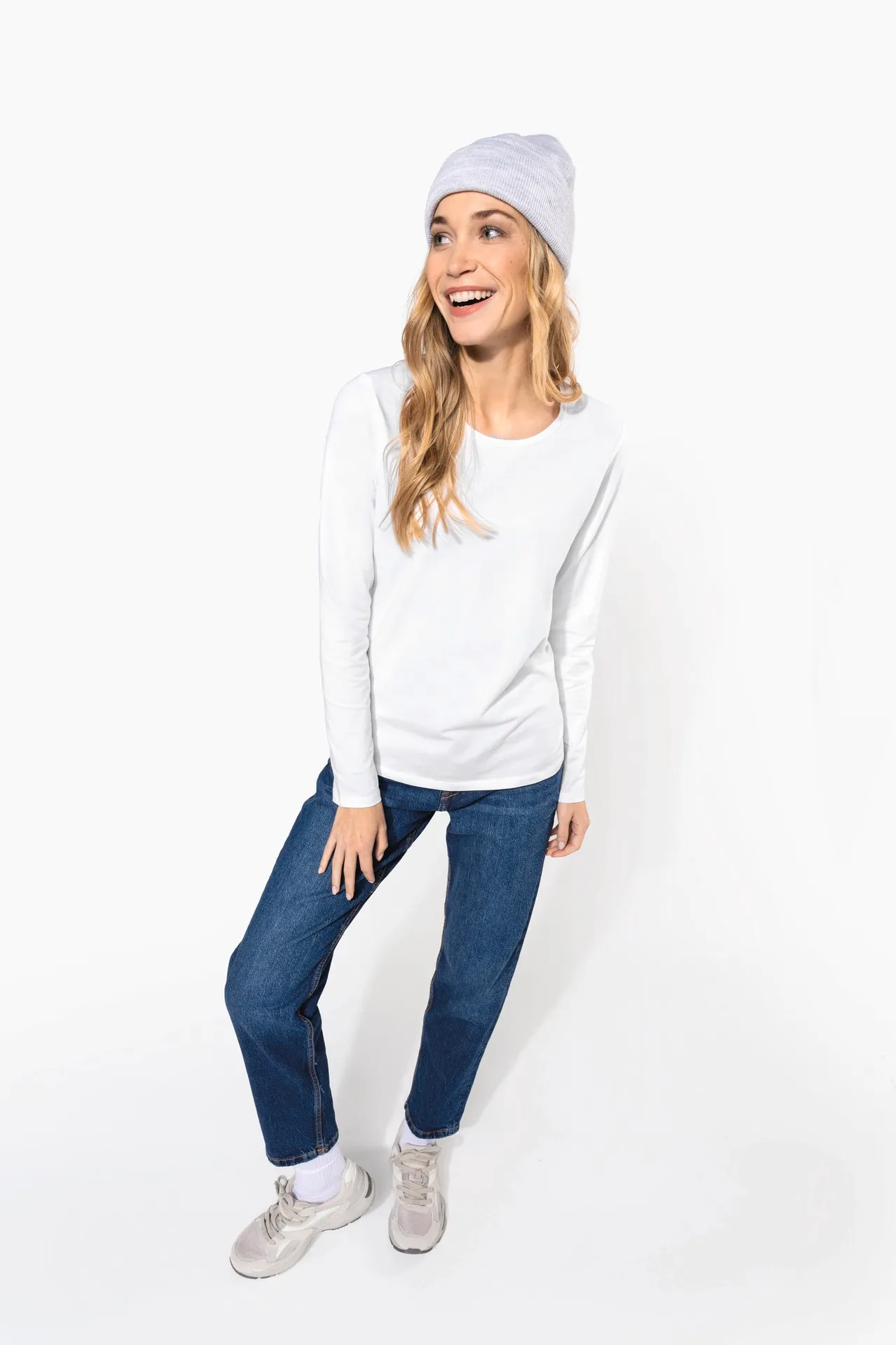 Damen Langarm-T-Shirt mit Rundhalsausschnitt