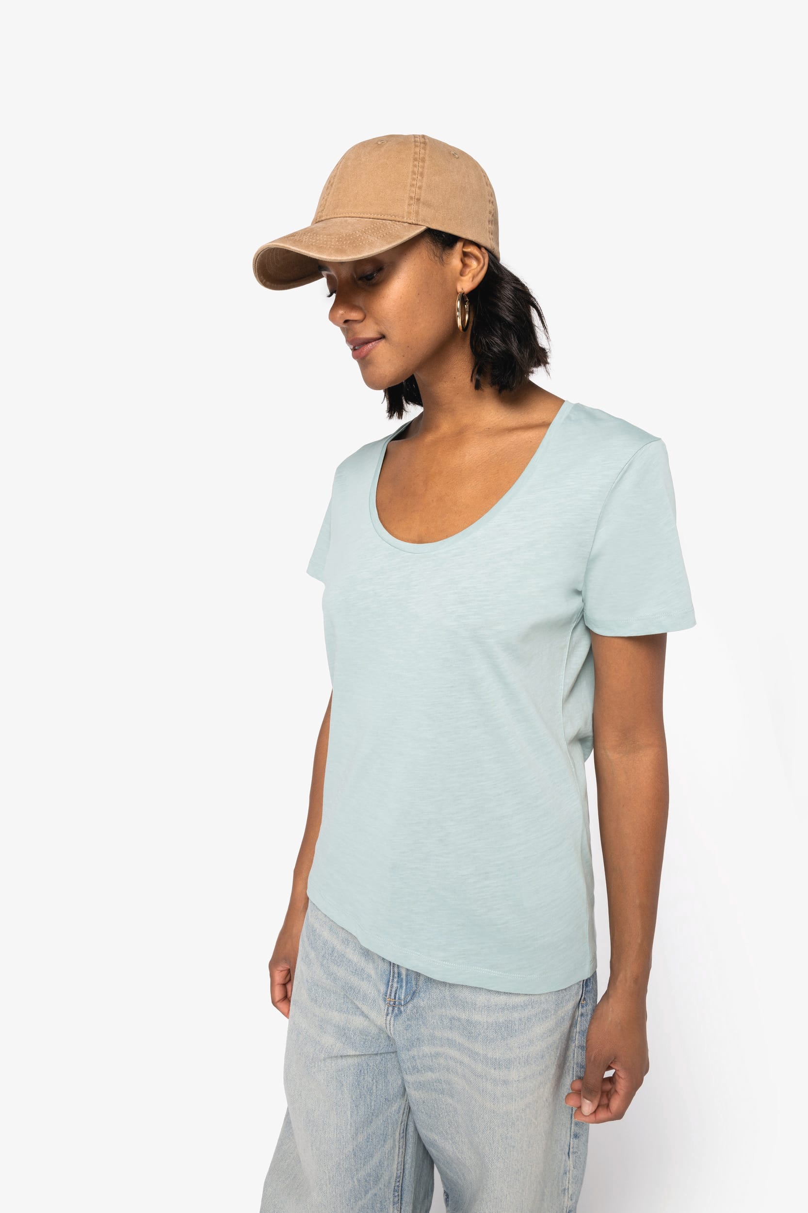 Umweltfreundliches Damen-Slub-T-Shirt Umweltfreundliches Damen-Slub-T-Shirt
