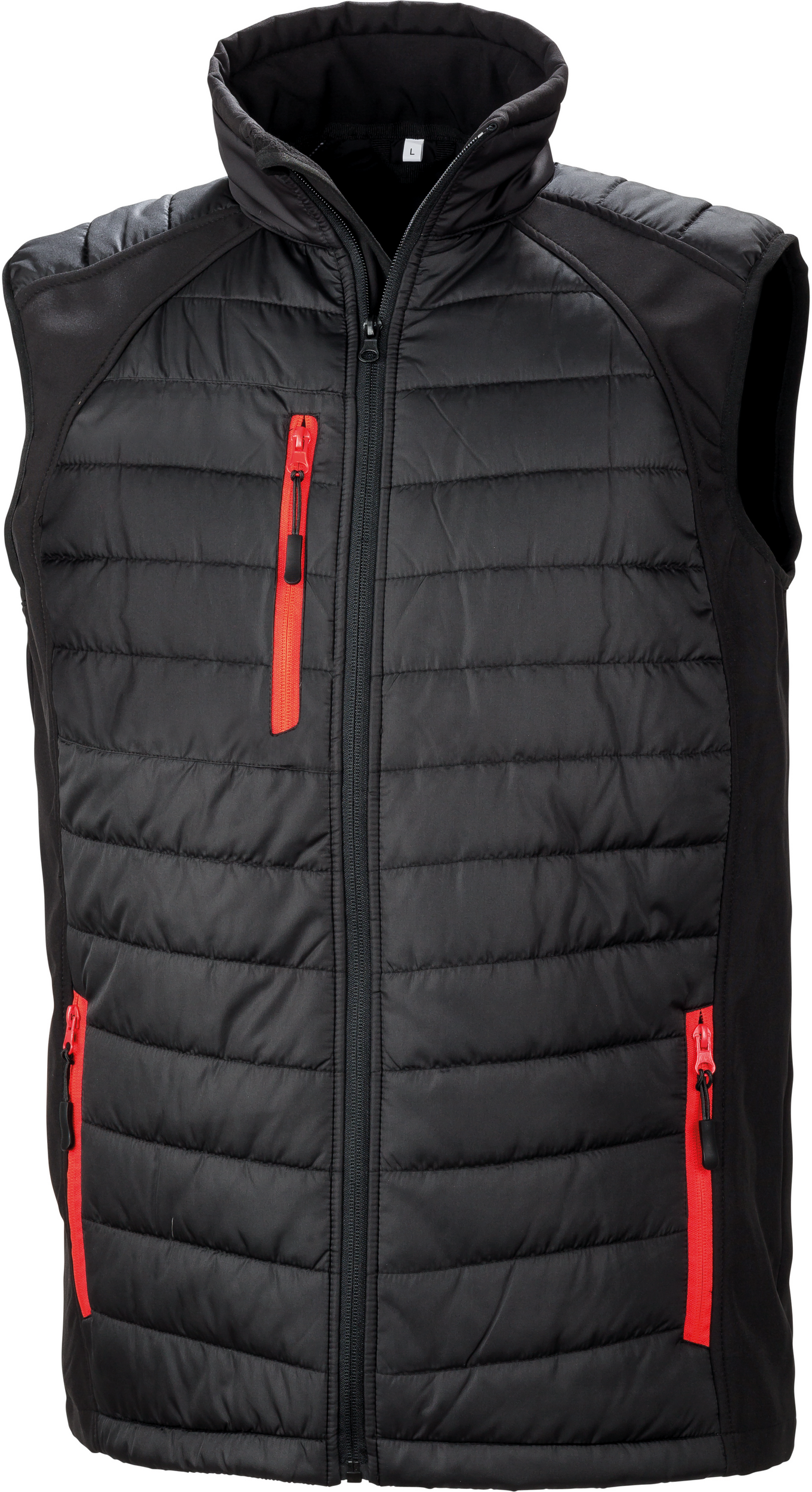 Black compass padded soft shell gilet