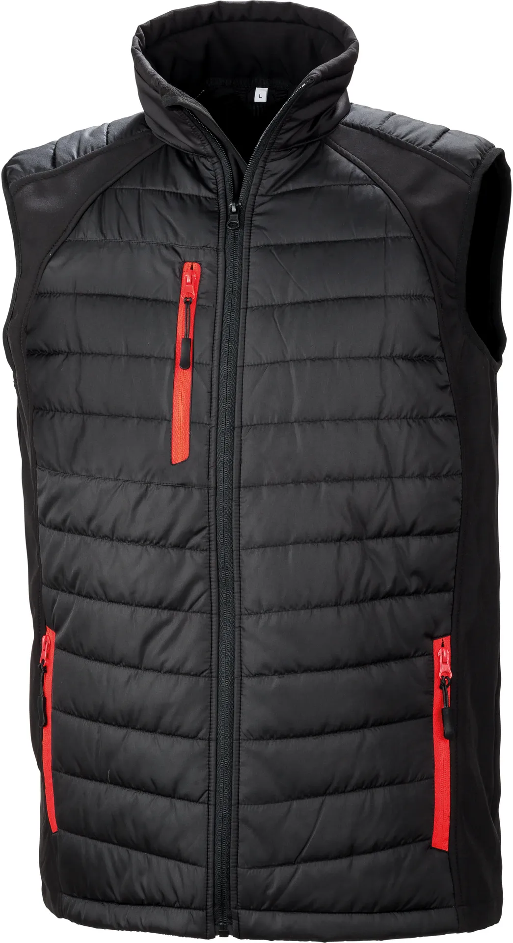 Black compass padded soft shell gilet
