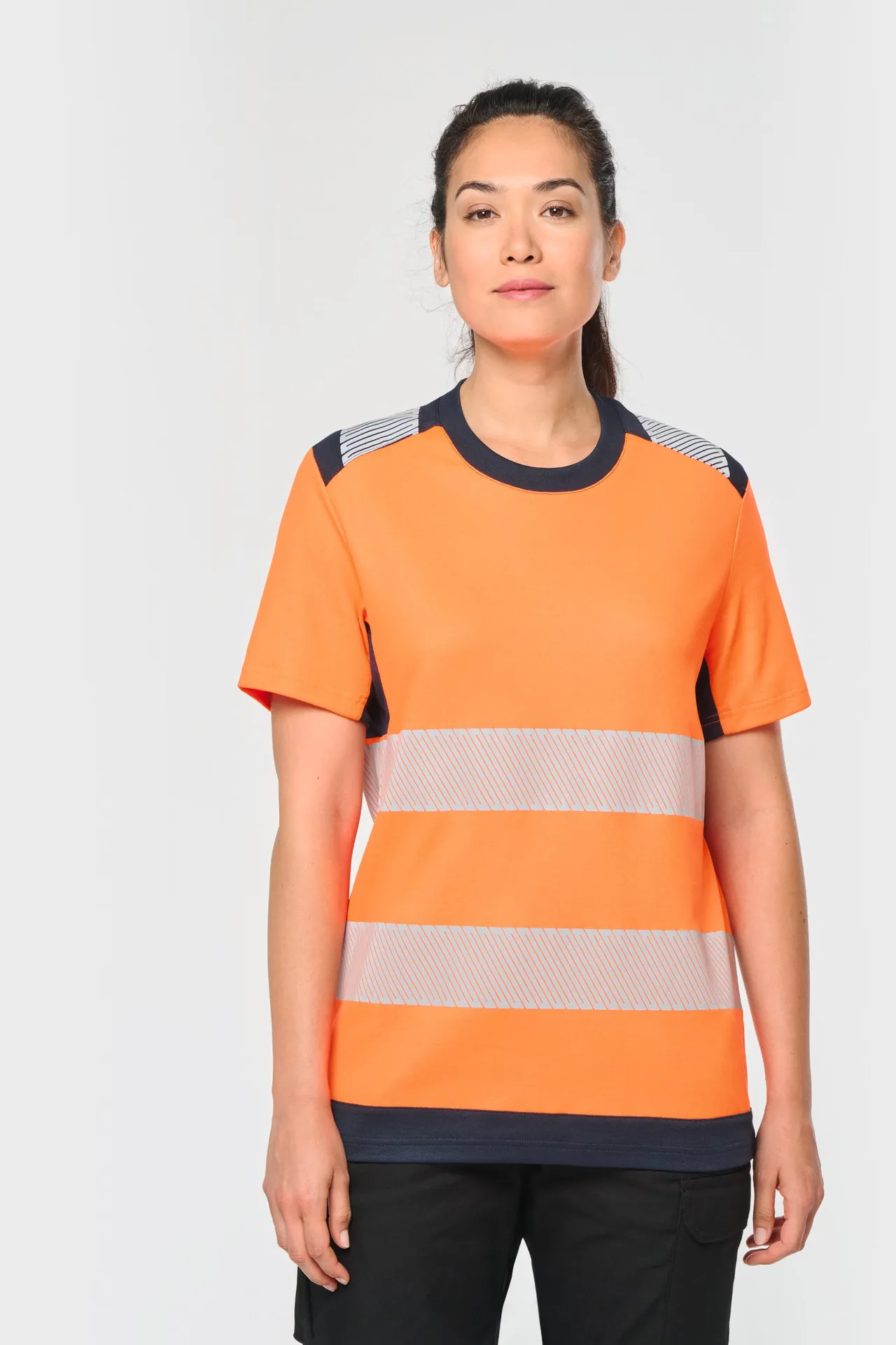 Recyceltes Sicherheits-T-Shirt mit Rundhalsausschnitt und kurzen Ärmeln