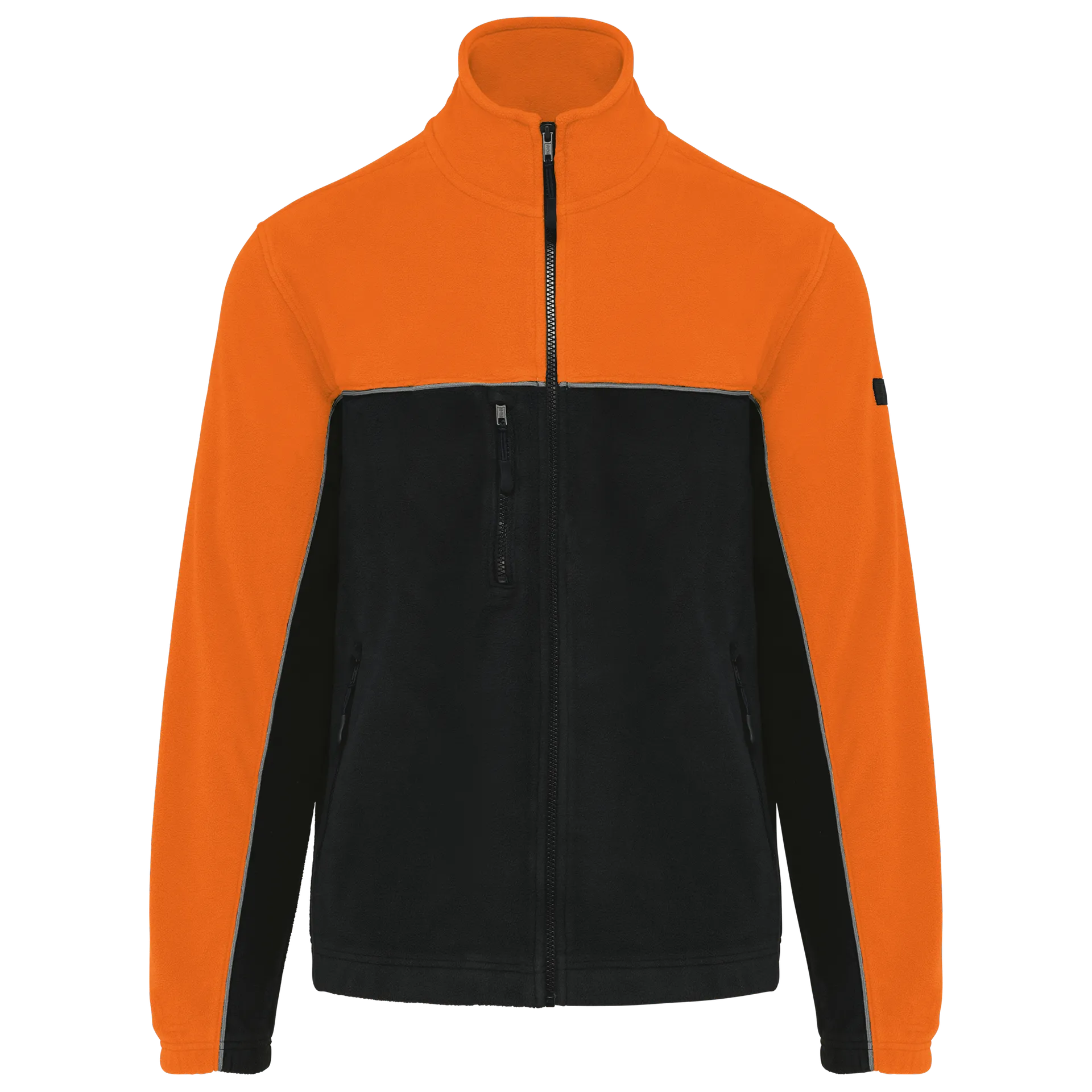 Zweifarbige, umweltfreundliche Unisex-Fleecejacke