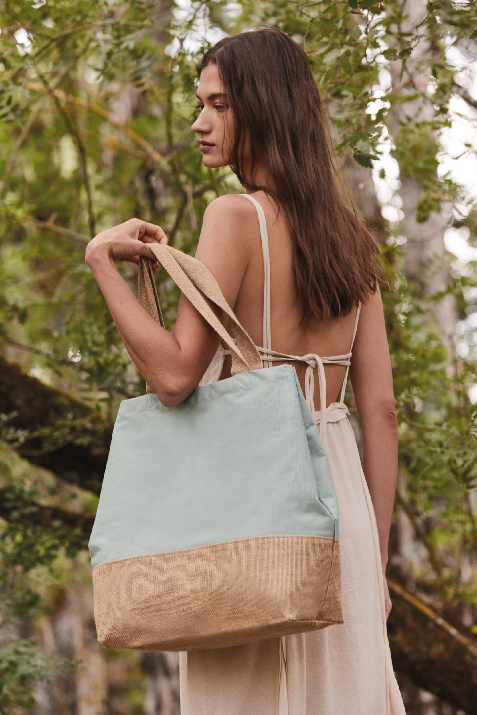 Baumwolltuch-Jute-Shoppingtasche