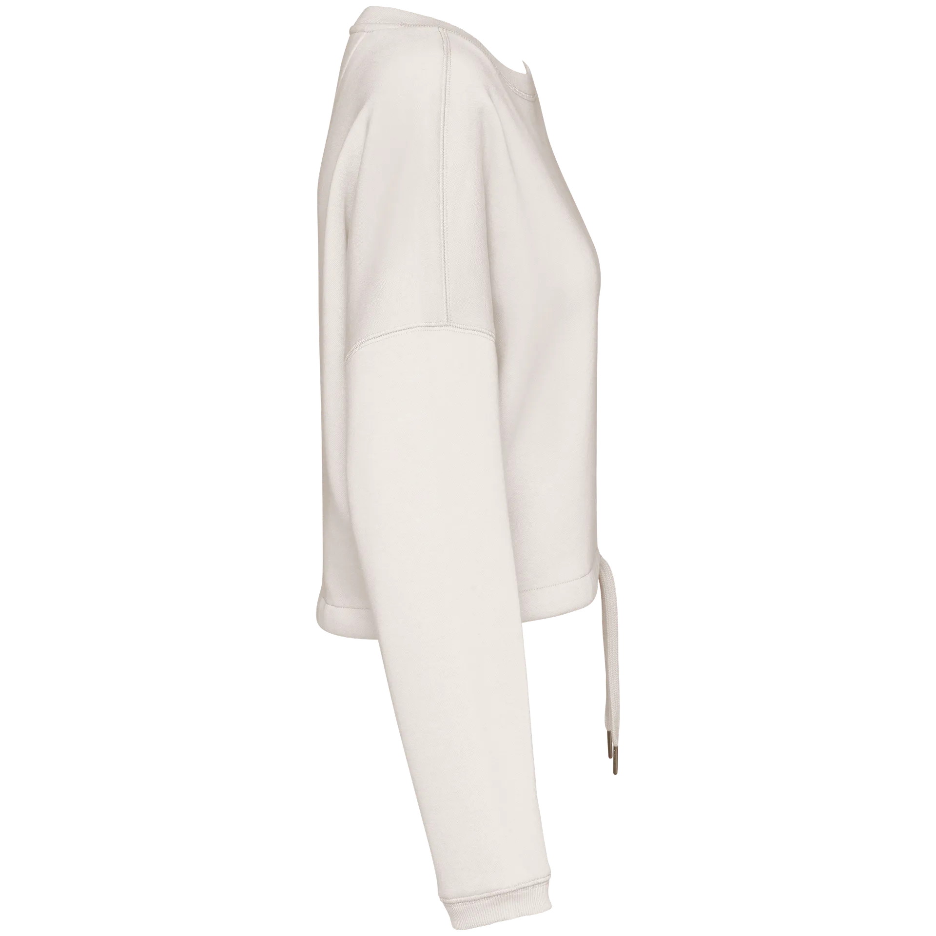 Umweltfreundliches cropped Oversize Damen Sweatshirt mit Rundhalsausschnitt