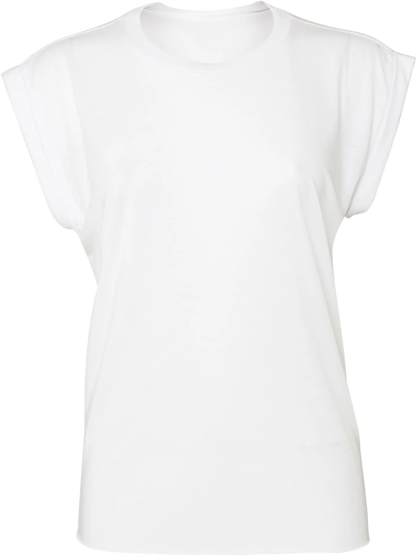 Ladies' flowy rolled-cuff T-shirt