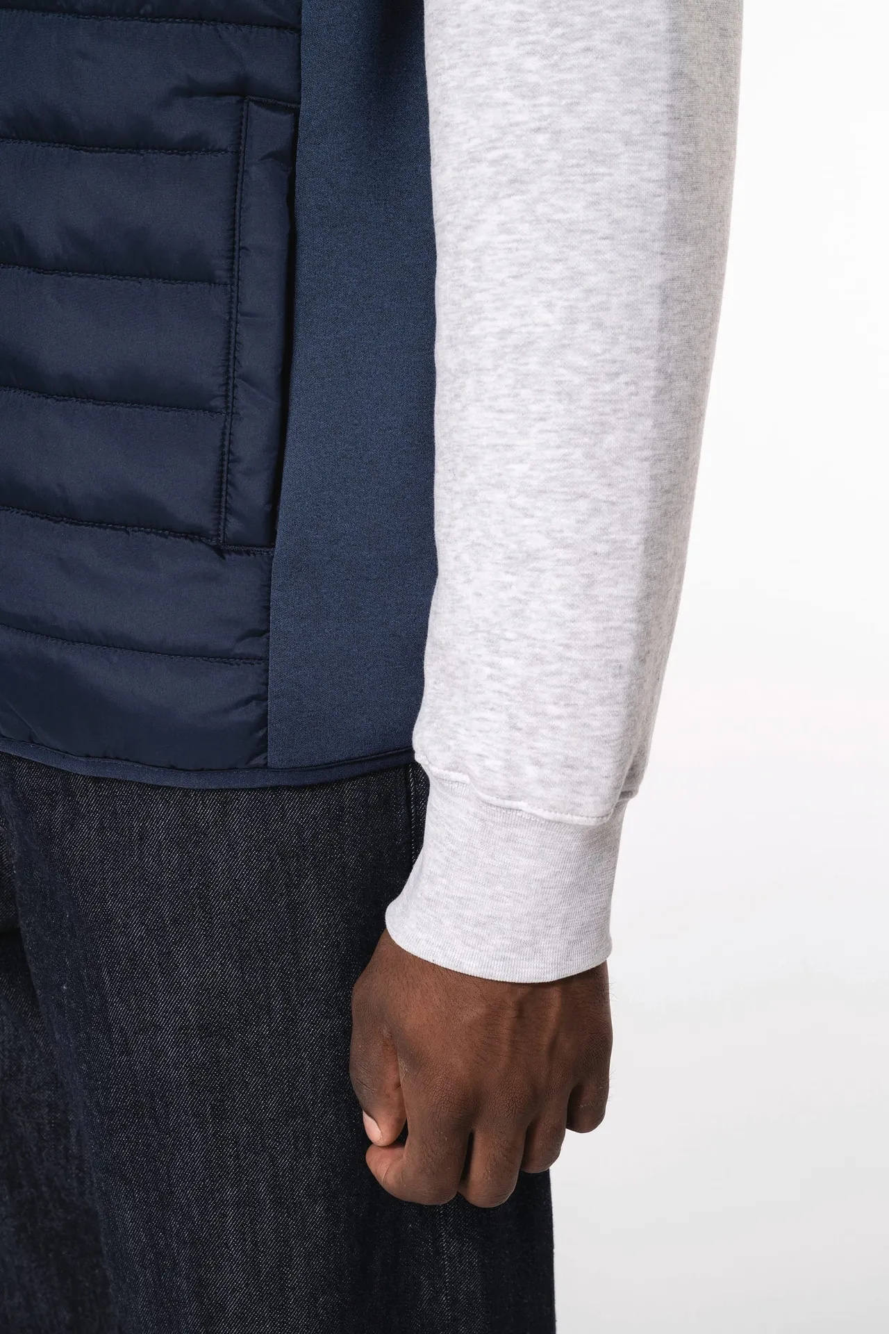 Bodywarmer aus zwei Materialien für Herren