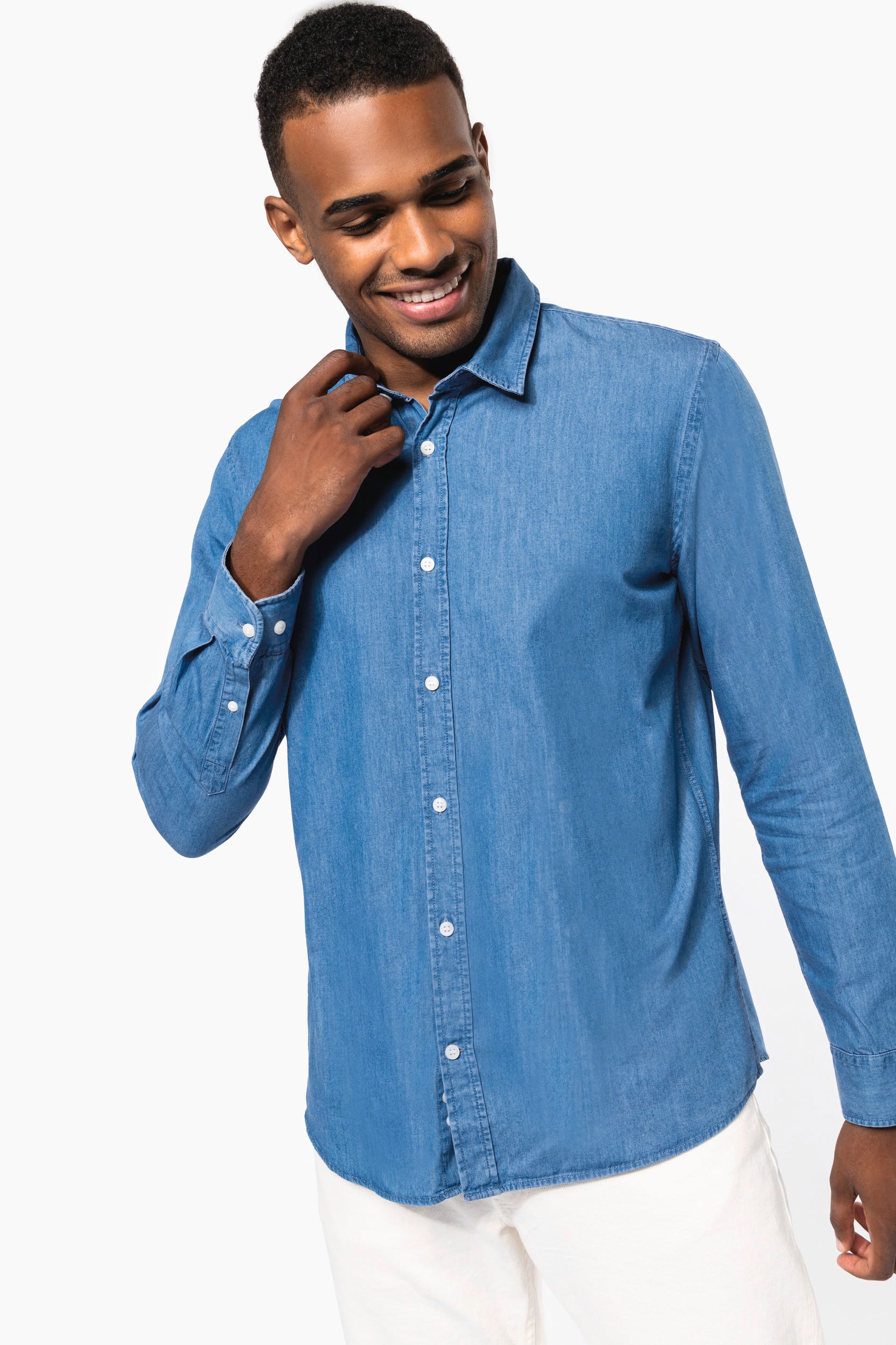 Herren Denimhemd