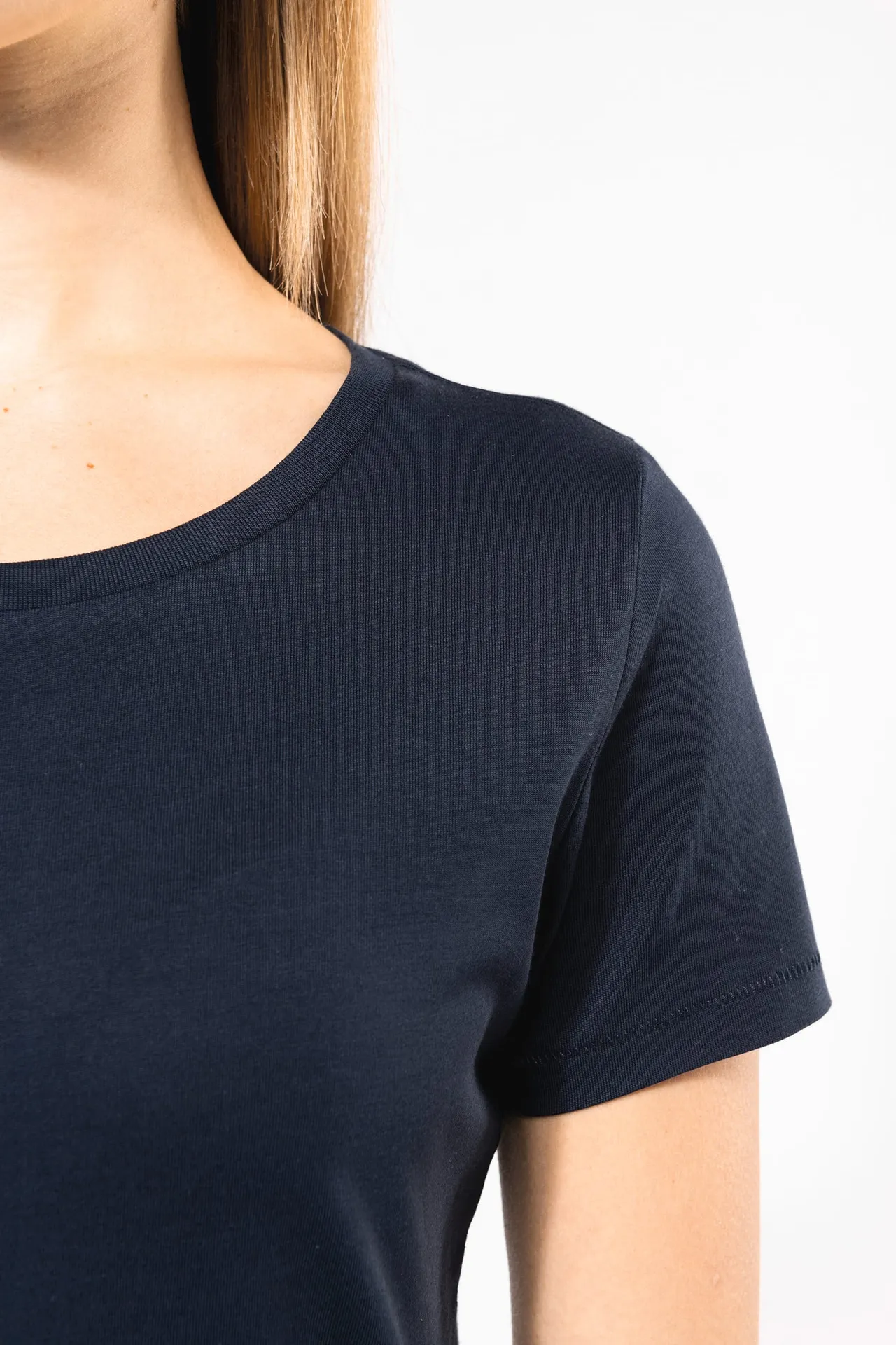 Damen-T-Shirt Supima® mit kurzen Ärmeln und Rundhalsausschnitt