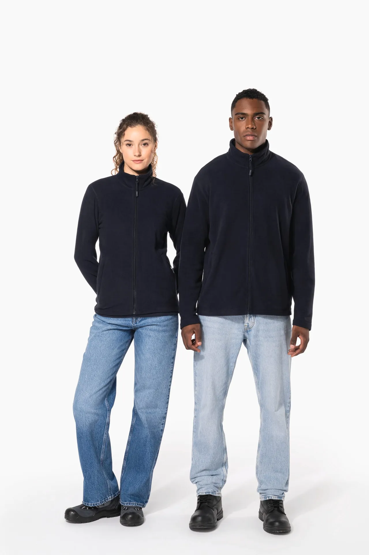 Mikrofleece-Jacke durchgehender Reißverschluss