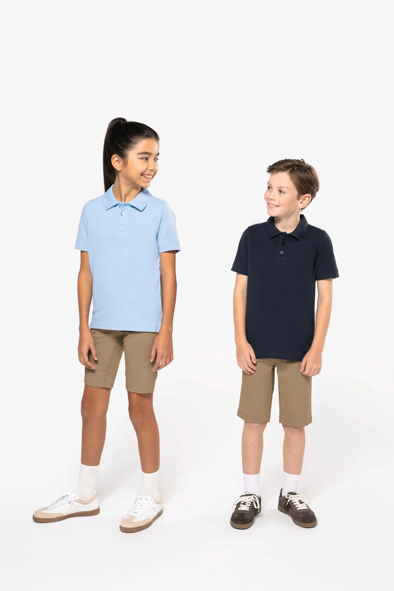 Kinder Kurzarm Poloshirt aus Baumwollpiqué