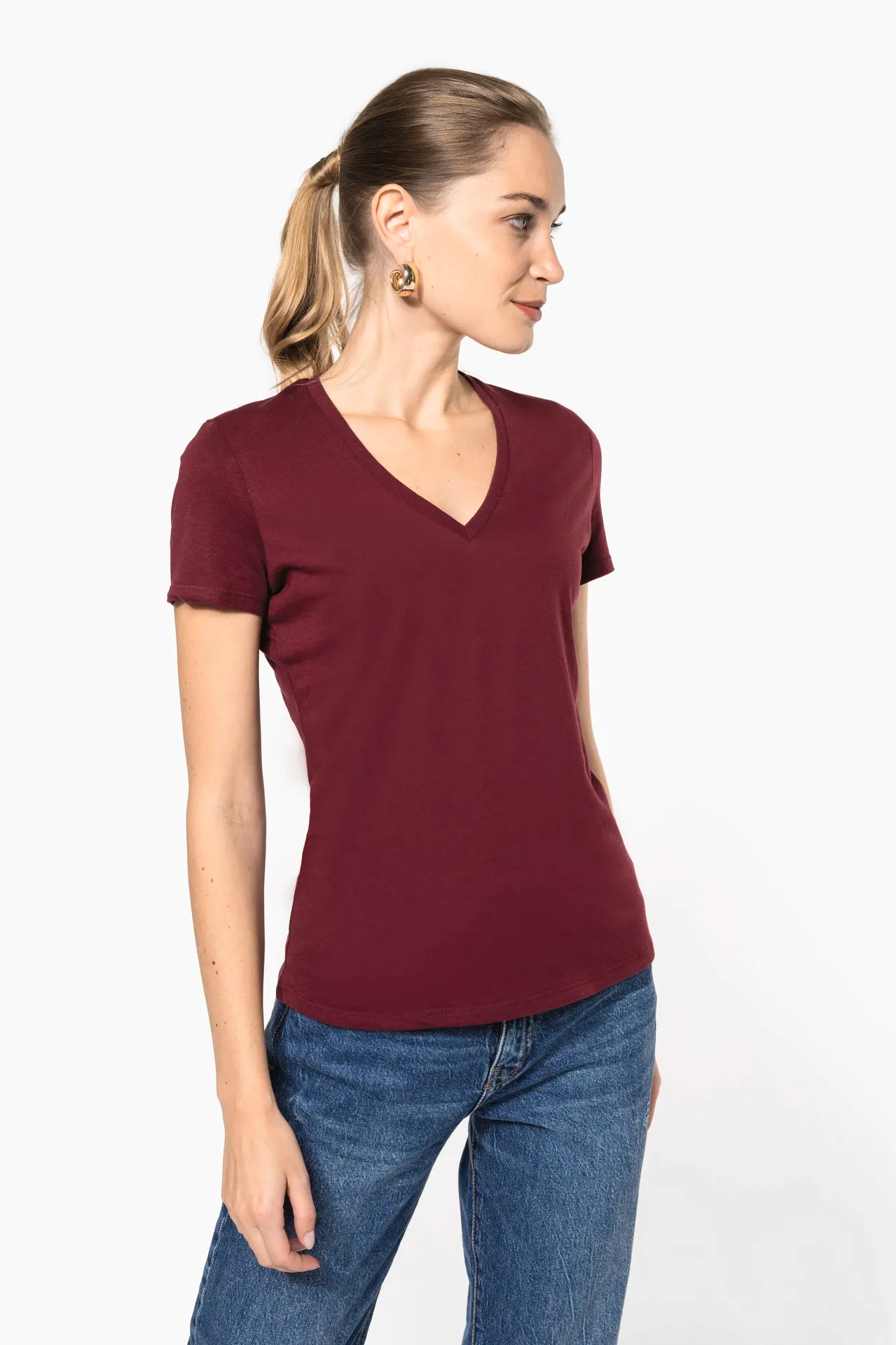 Damen-T-Shirt BIO150 IC mit V-Ausschnitt