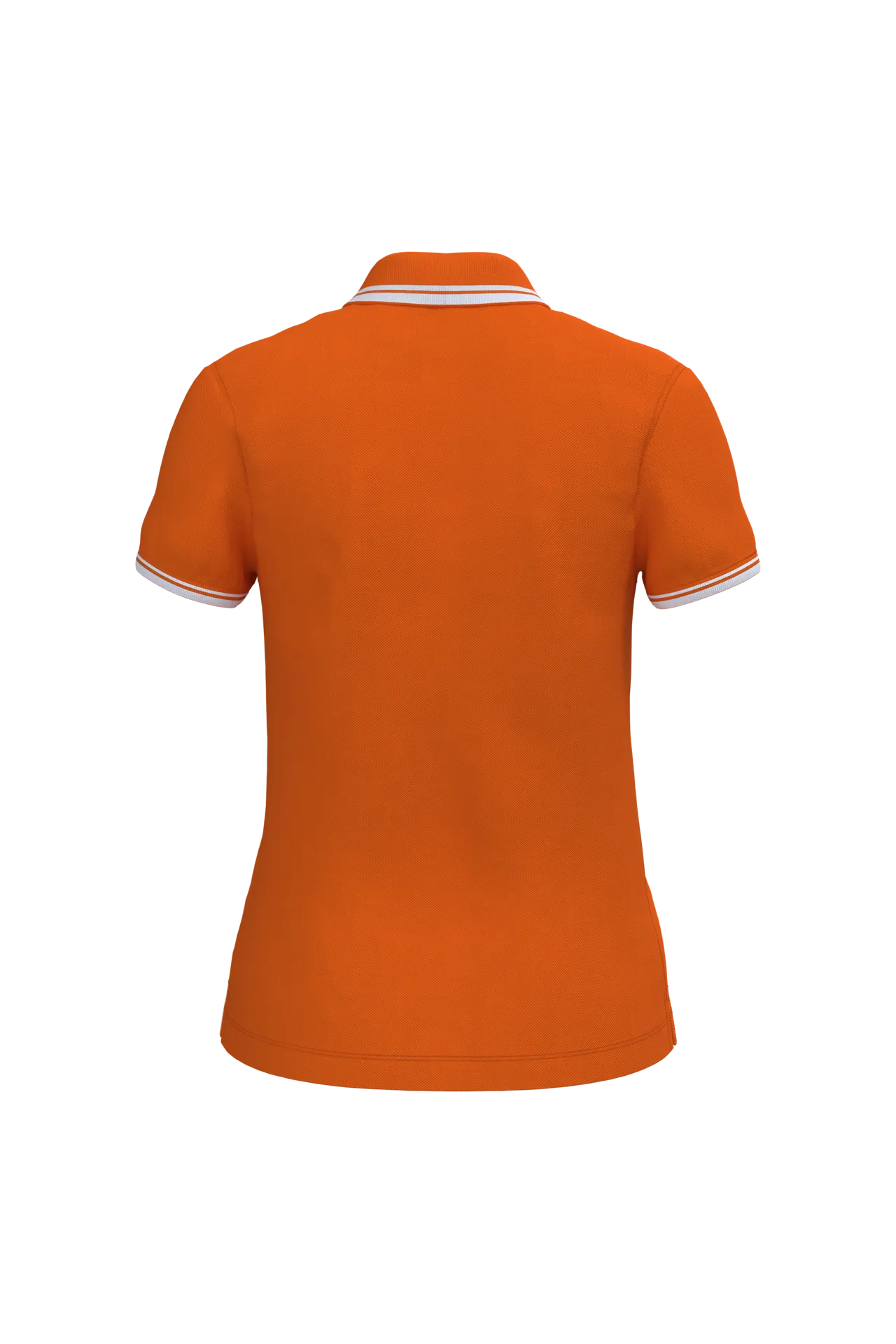 Damen Poloshirt mit kurzen Ärmeln und kontrastfarbenen Paspeln