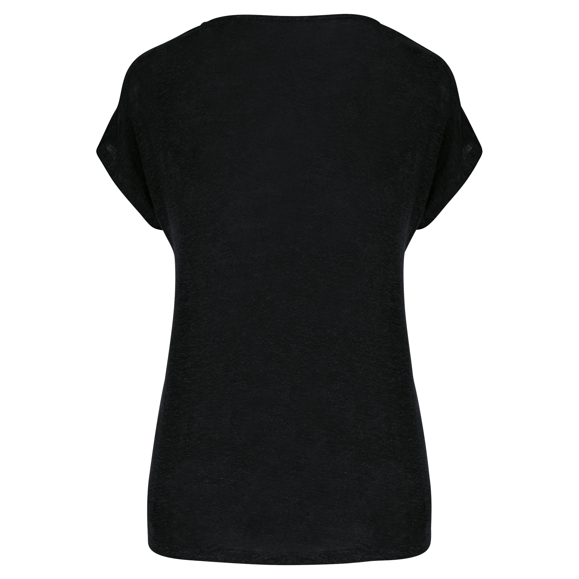 Damen-T-Shirt aus Leinen mit V-Ausschnitt