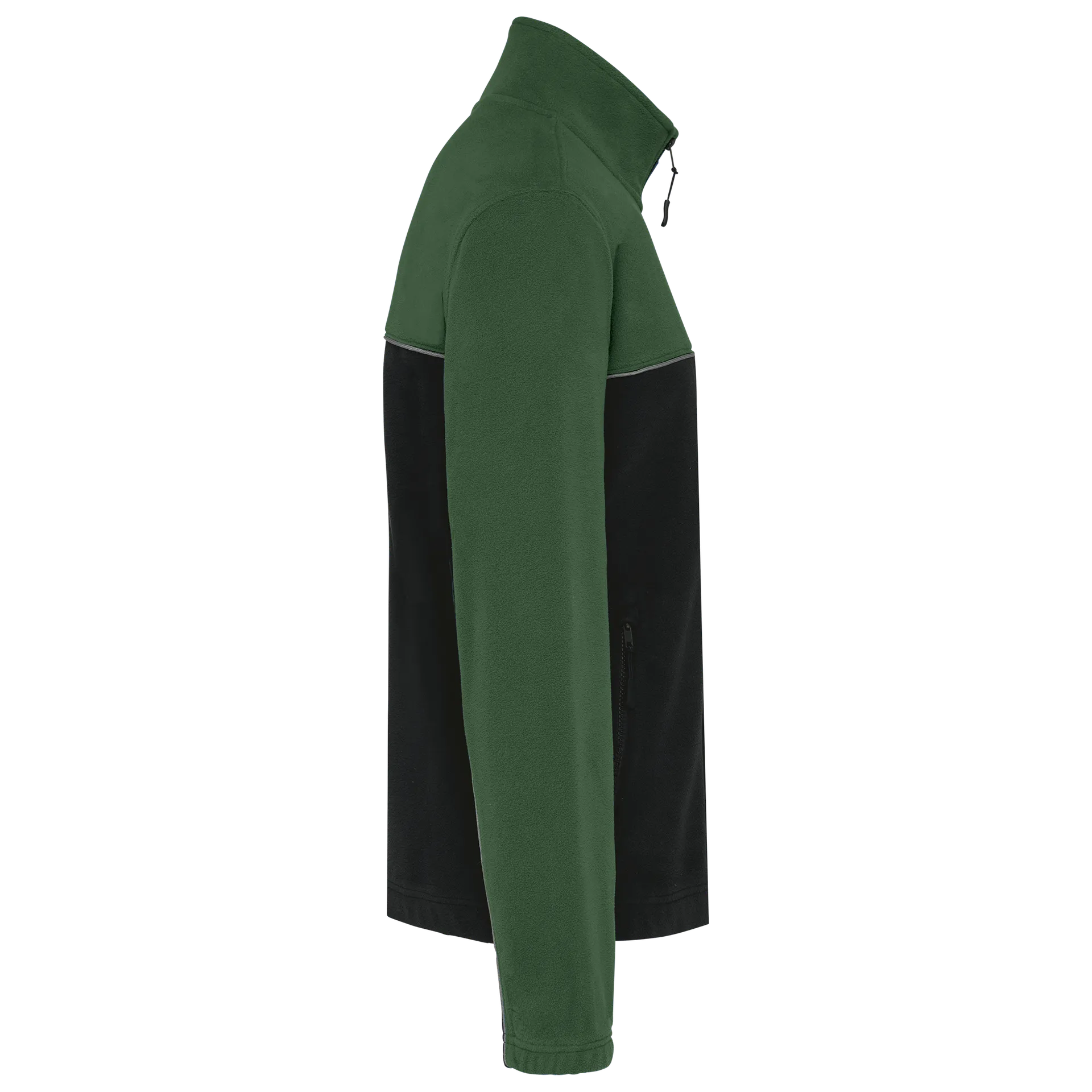 Zweifarbige, umweltfreundliche Unisex-Fleecejacke