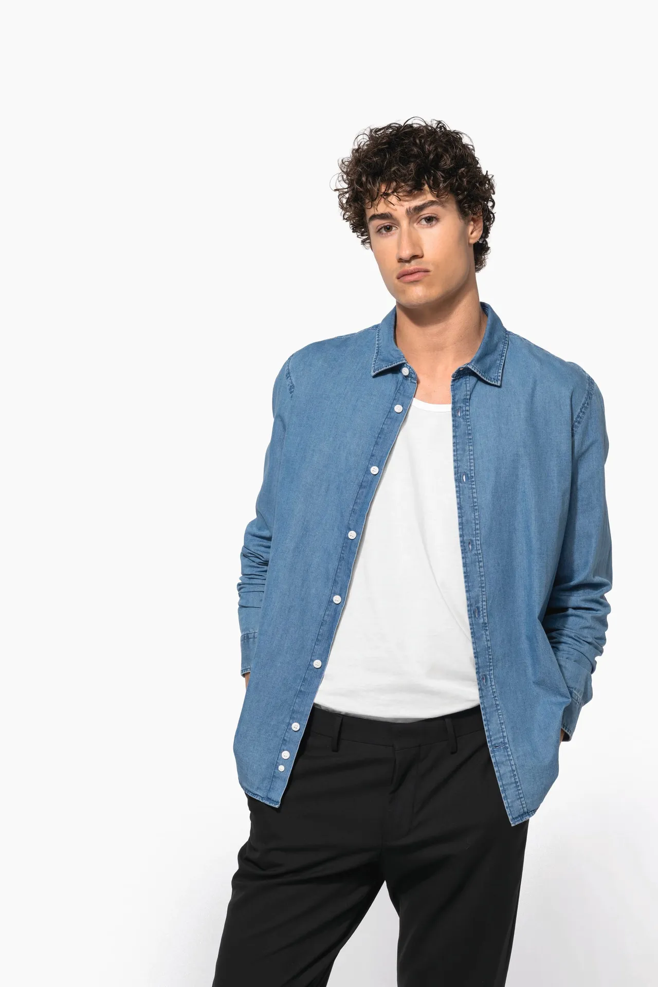 Herren Denimhemd