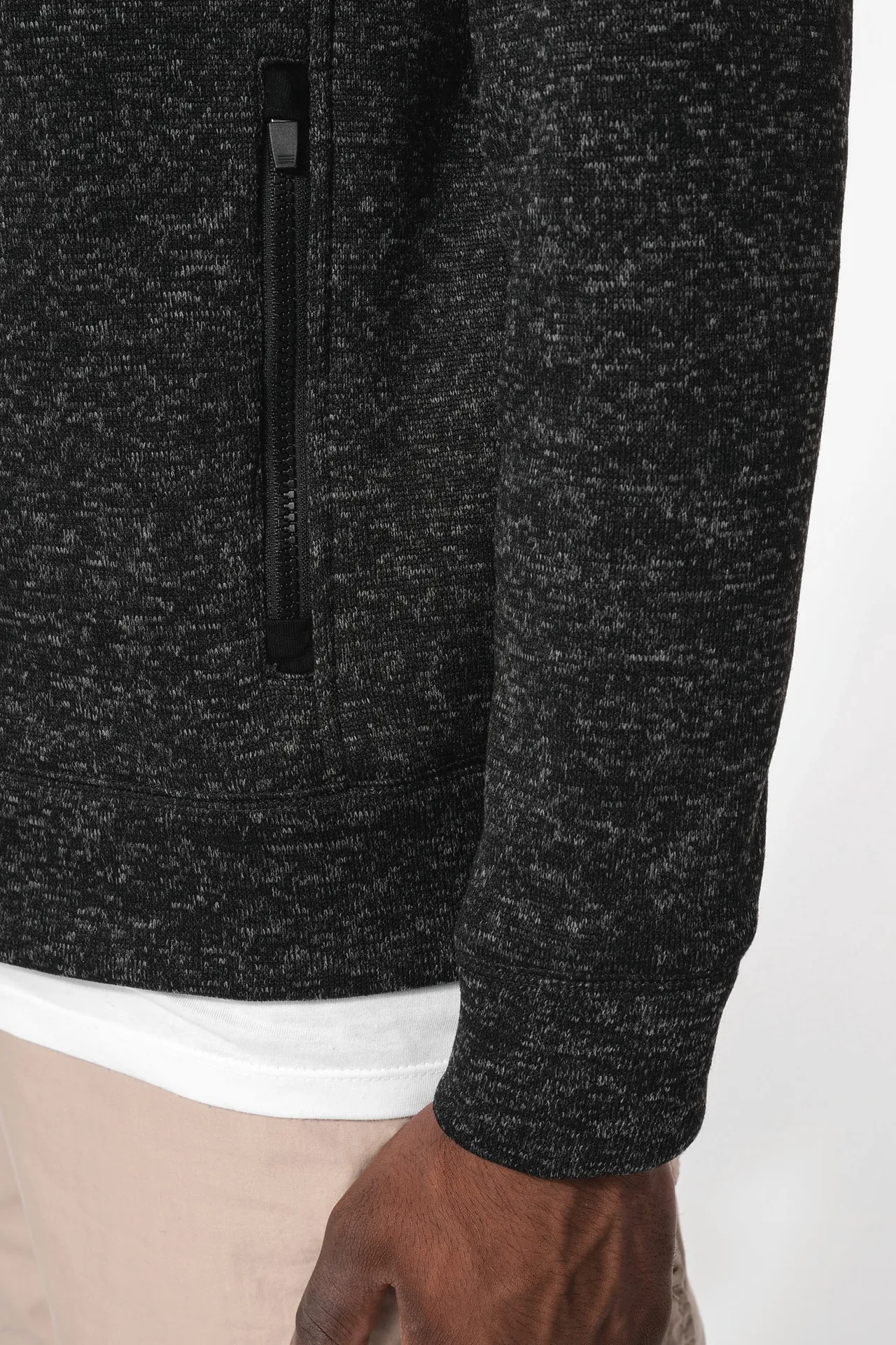 Herren-Weste mit Reißverschluss, aus Chiné