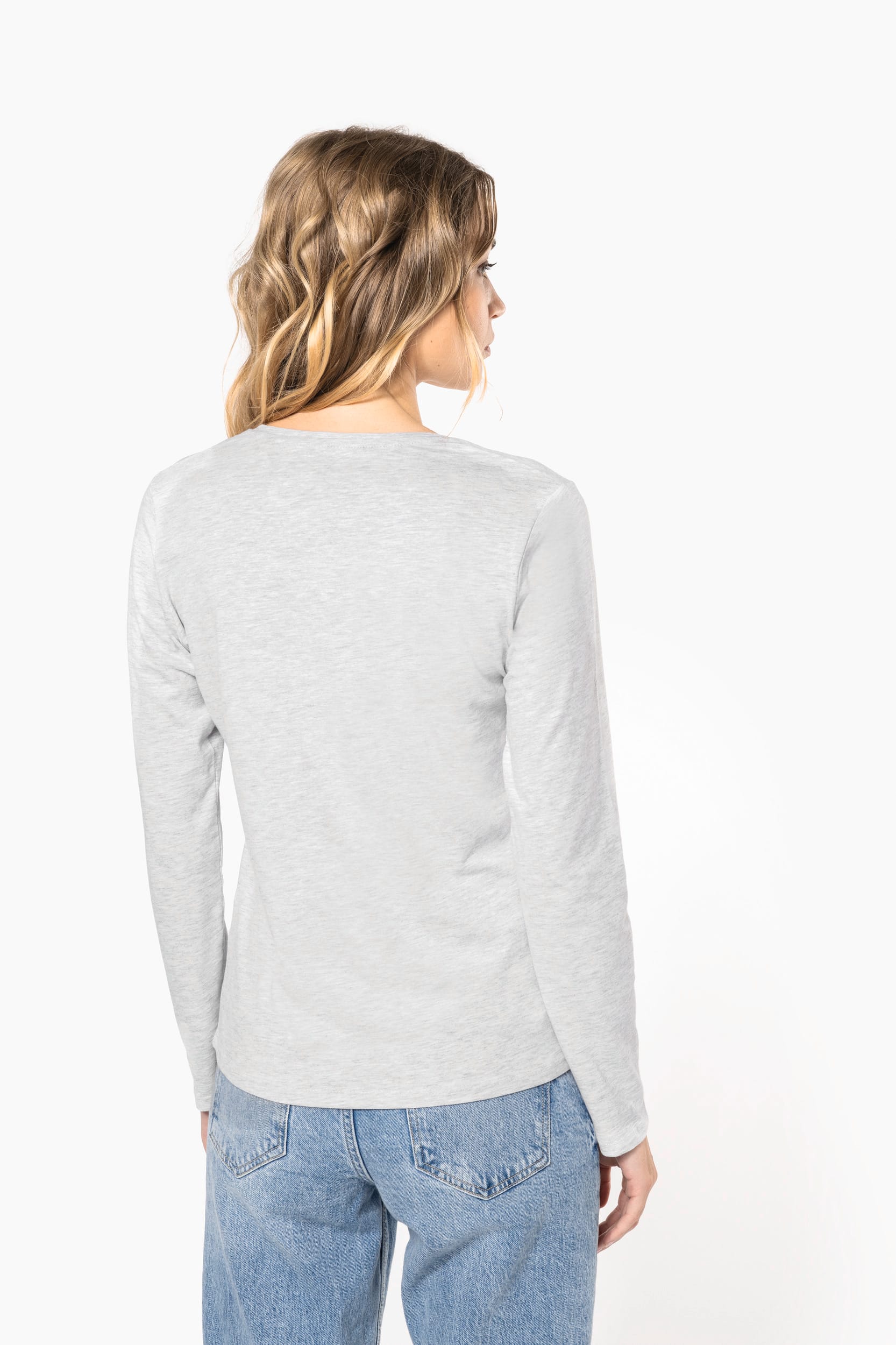 Ladies' long-sleeved crew neck T-shirt