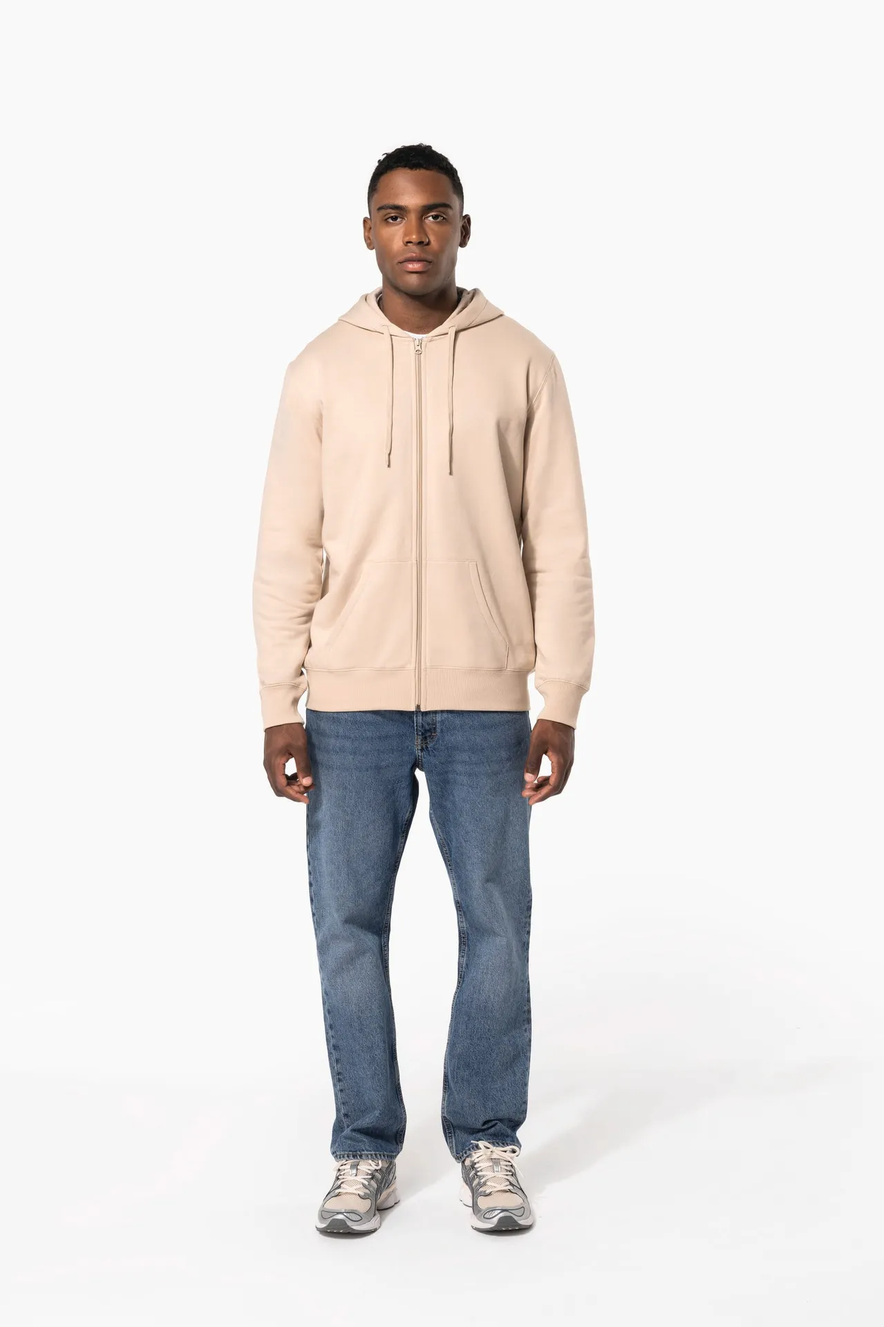 Recyceltes Unisex-Sweatshirt mit Reißverschluss und Kapuze