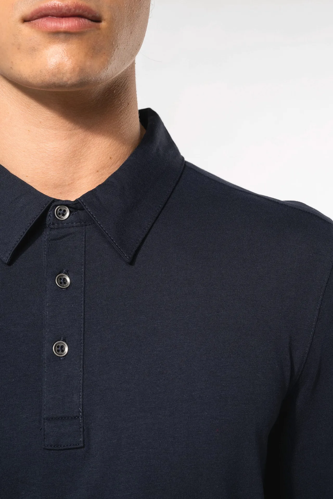 Langarm-Polohemd für Herren aus Jersey