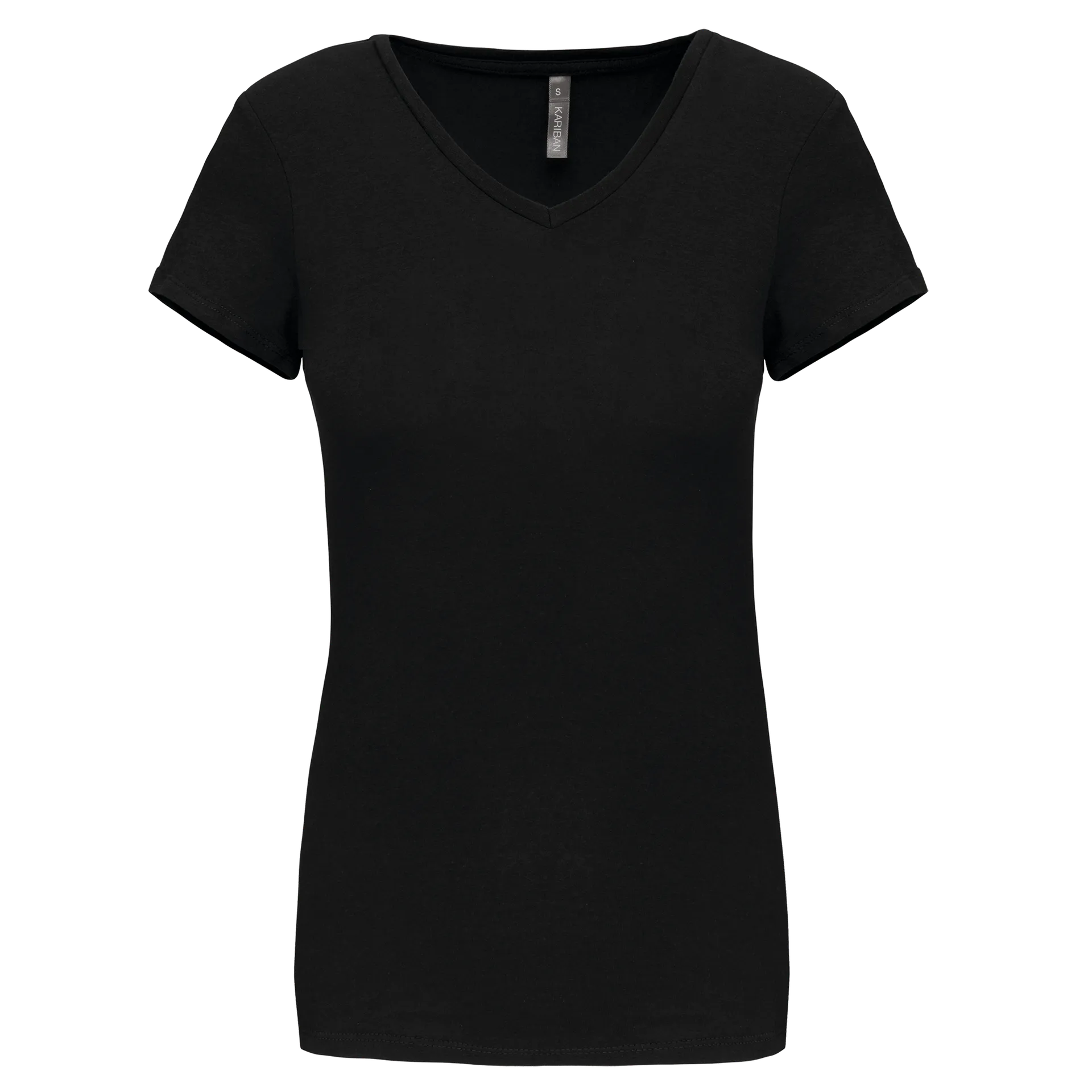 Kurzarm-Damen-T-Shirt mit V-Ausschnitt