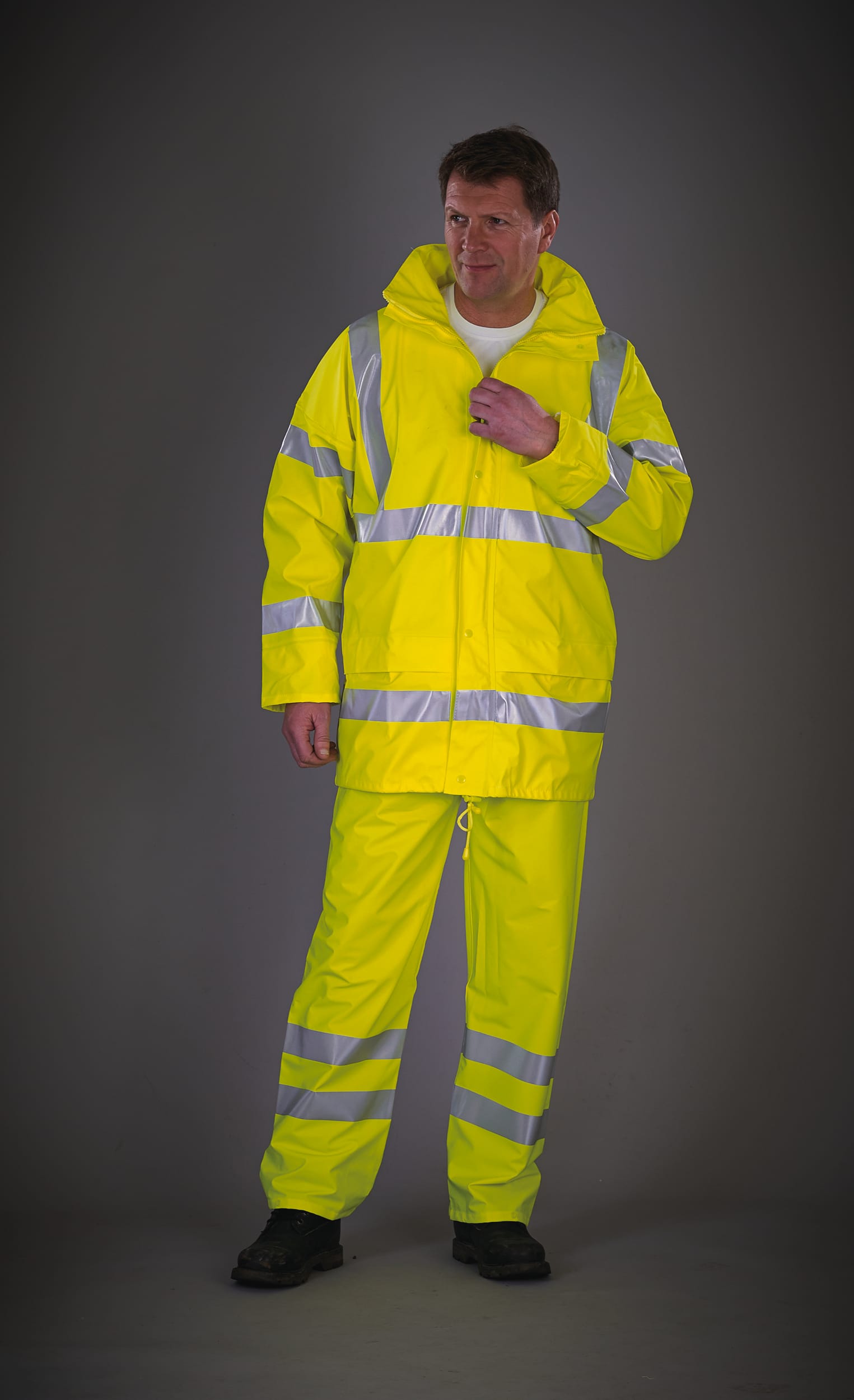 Atmungsaktive Hi-Vis Soft Flex Regenjacke