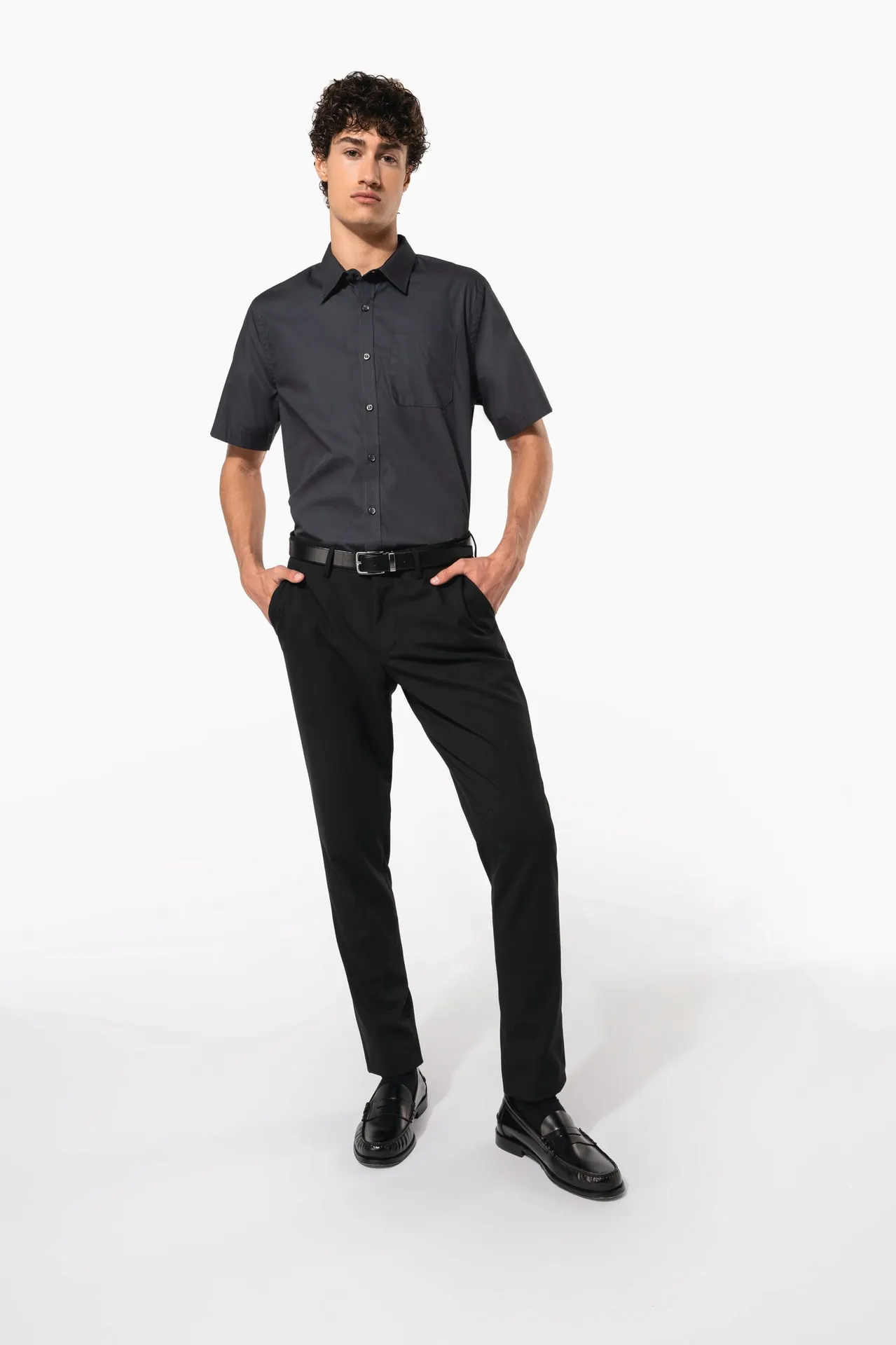 Herren Popelinehemd Kurzarm