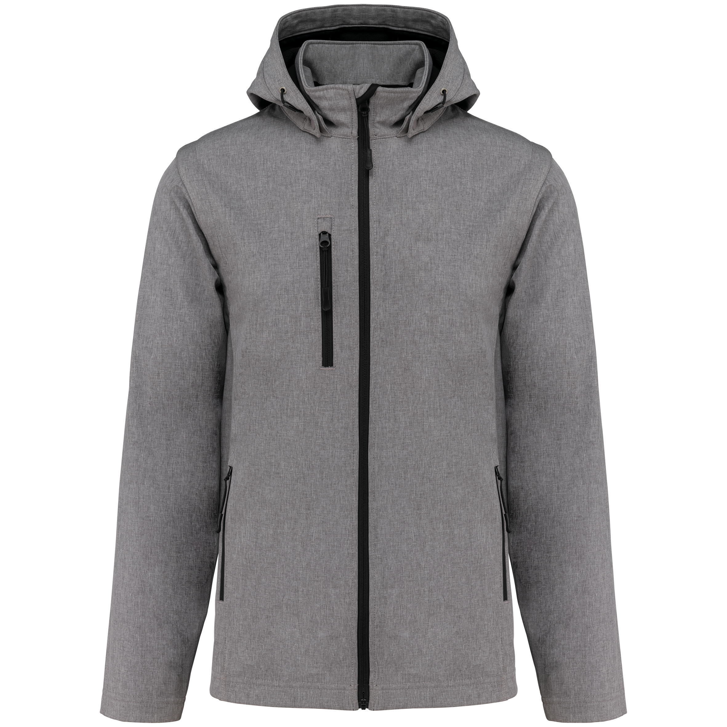 3-lagige Unisex-Softshell-Jacke mit Kapuze und abnehmbaren Ärmeln